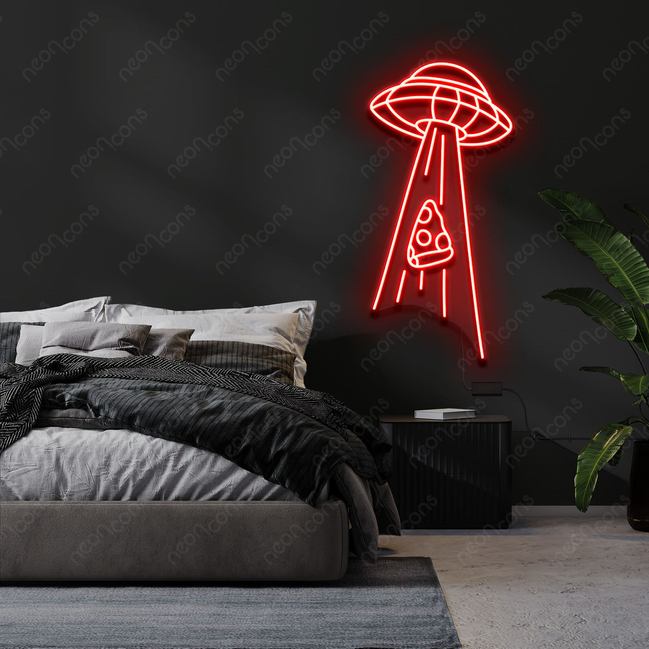 "Abducting Pizza" LED Neon