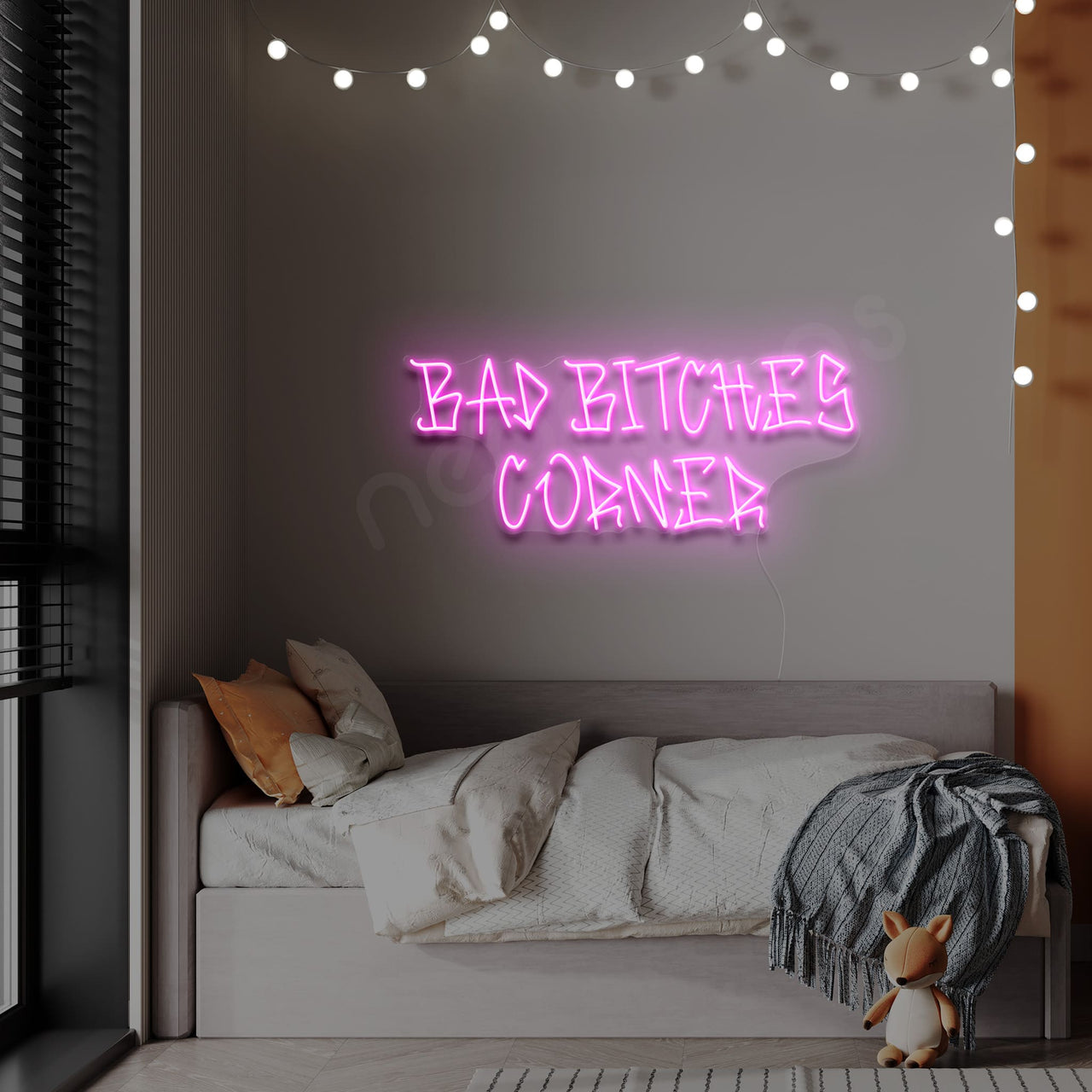 "Bad Bitches Corner" Neon Sign by Neon Icons