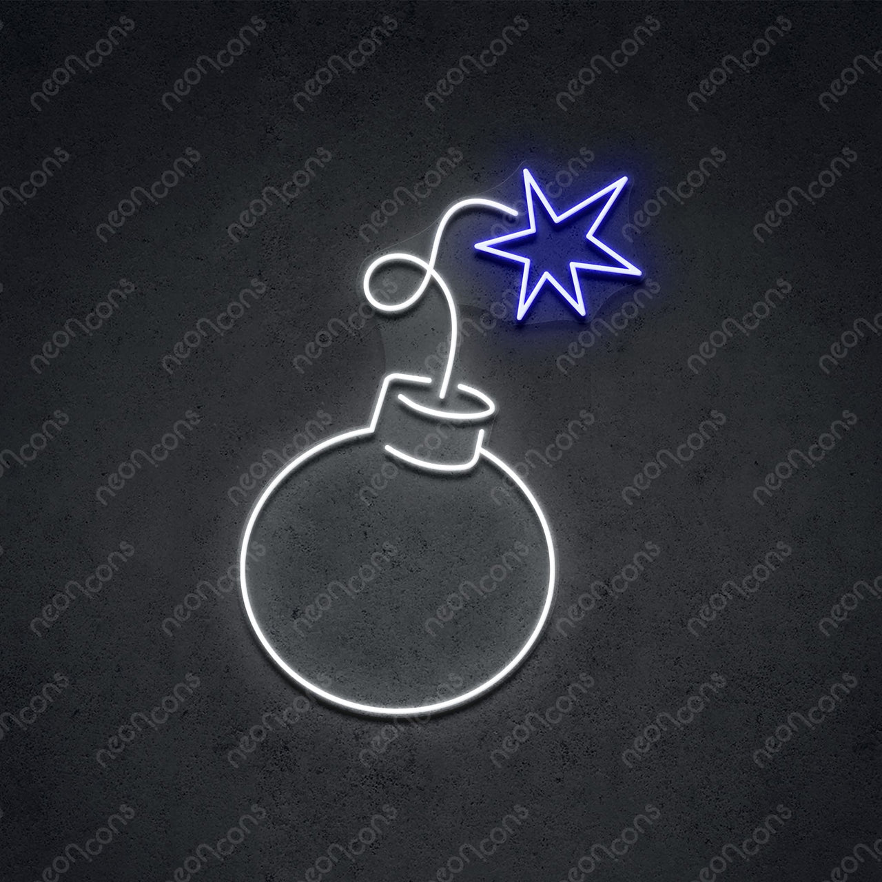 'Bombs Away' Neon Sign 45cm (1.5ft) / Blue / LED by Neon Icons