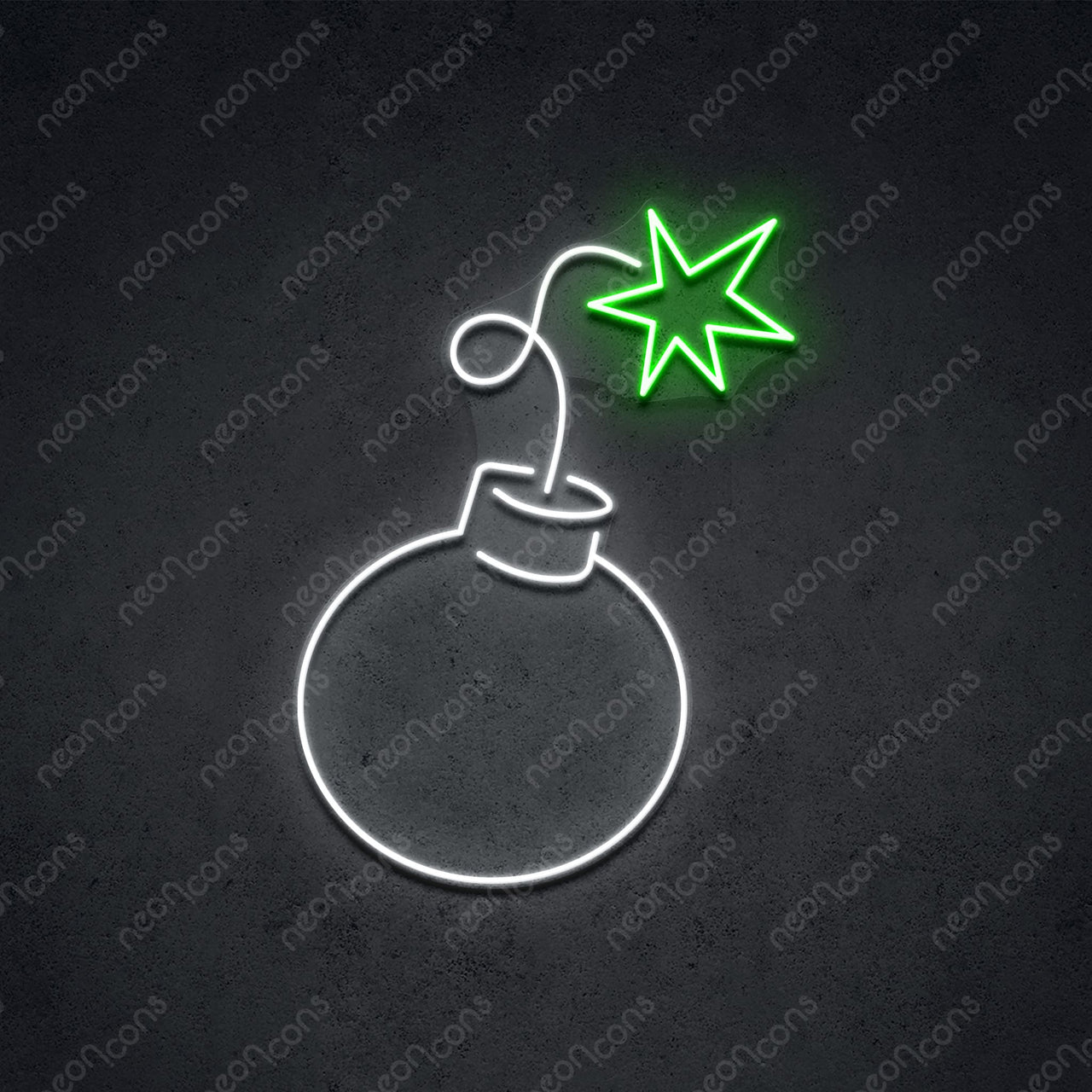 'Bombs Away' Neon Sign 45cm (1.5ft) / Green / LED by Neon Icons