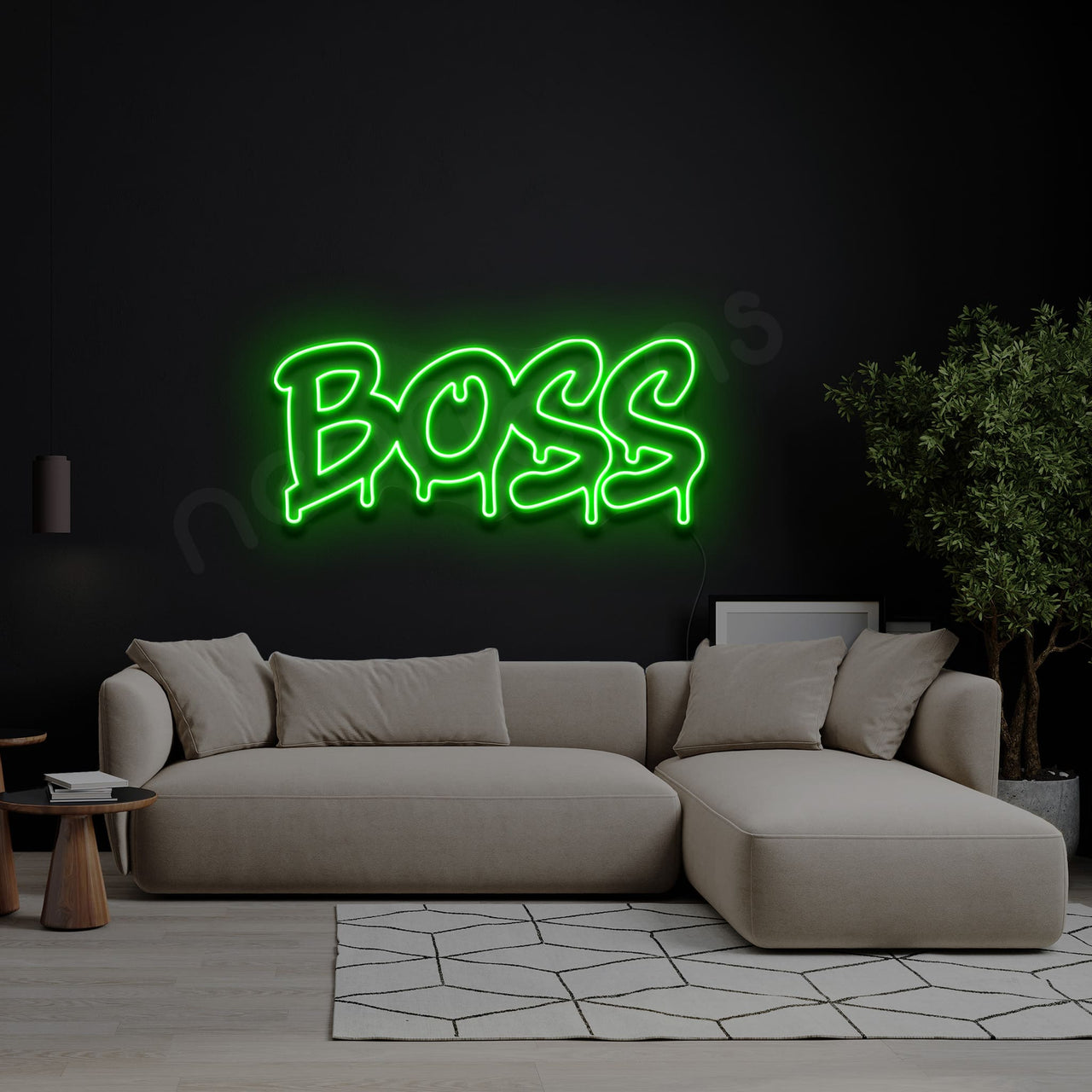 "Boss" Neon Sign 60cm (2ft) / Green / LED by Neon Icons