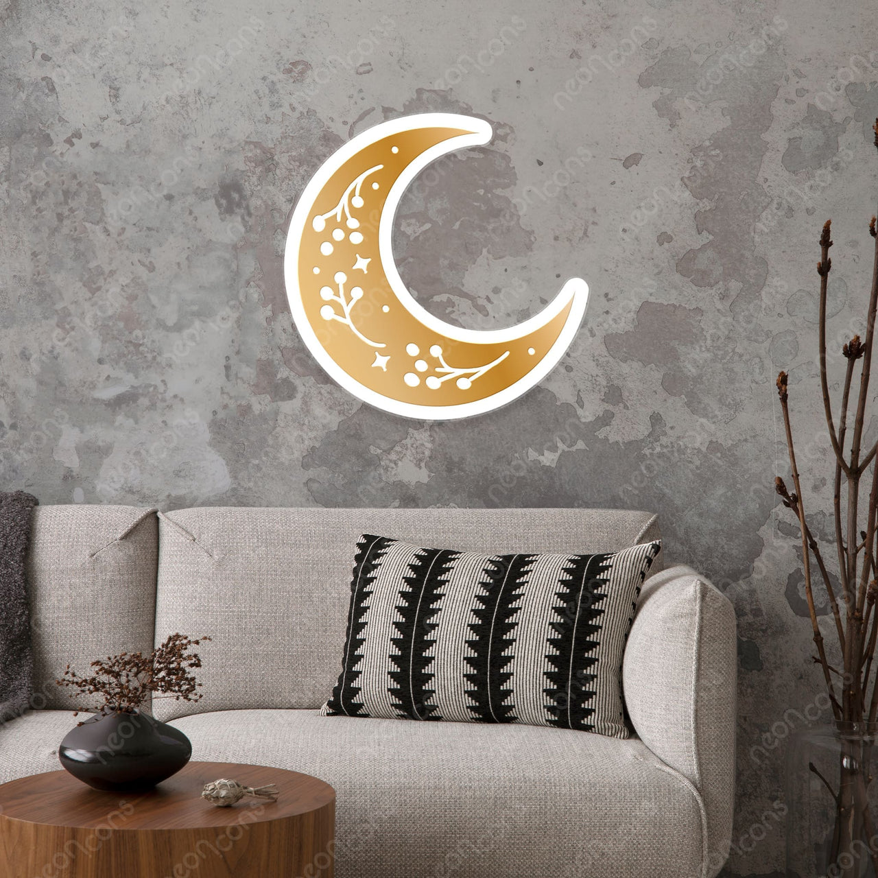 "Celestial Crescent" Acrylic Artwork by Neon Icons