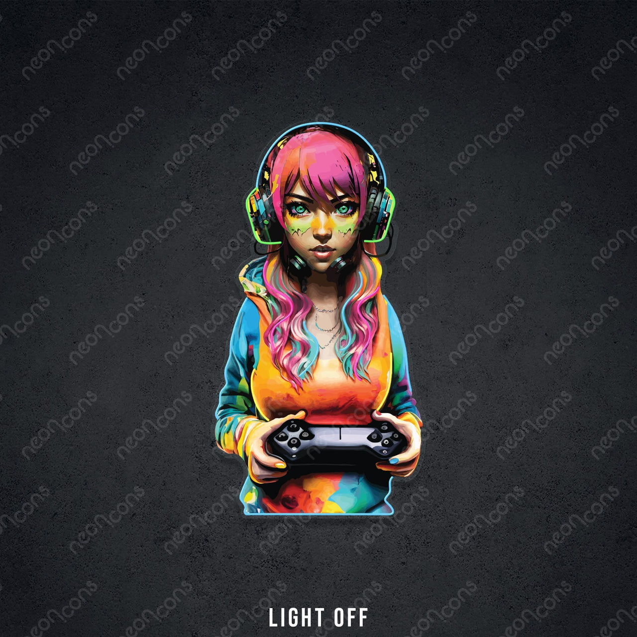 "Colorful Gamer" LED Neon x Print by Neon Icons