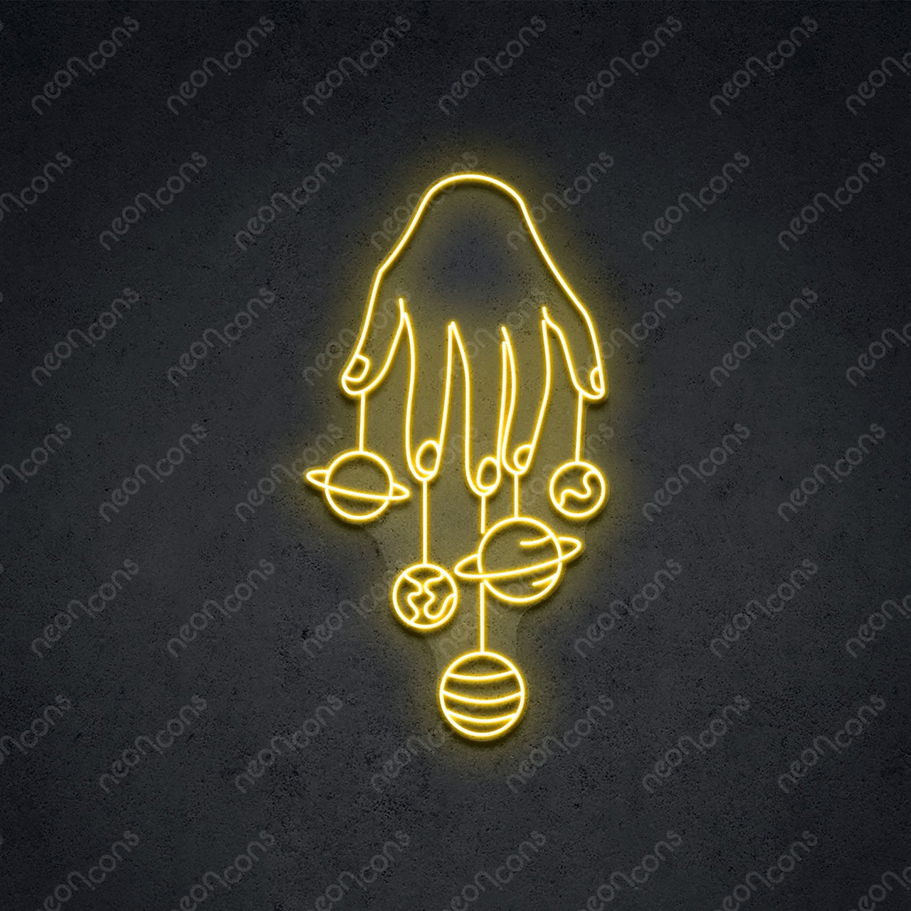 "Cosmic Hand" LED Neon 75cm (2.5ft) / Yellow / LED Neon by Neon Icons