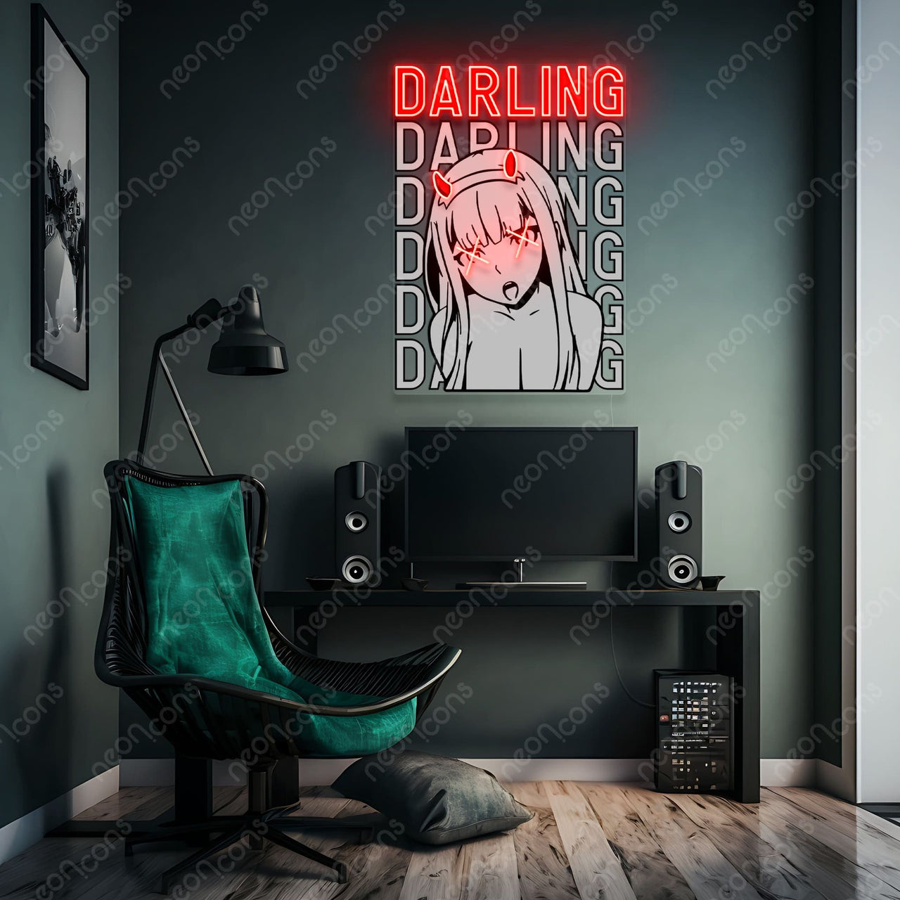 "Darling" LED Neon x Print by Neon Icons