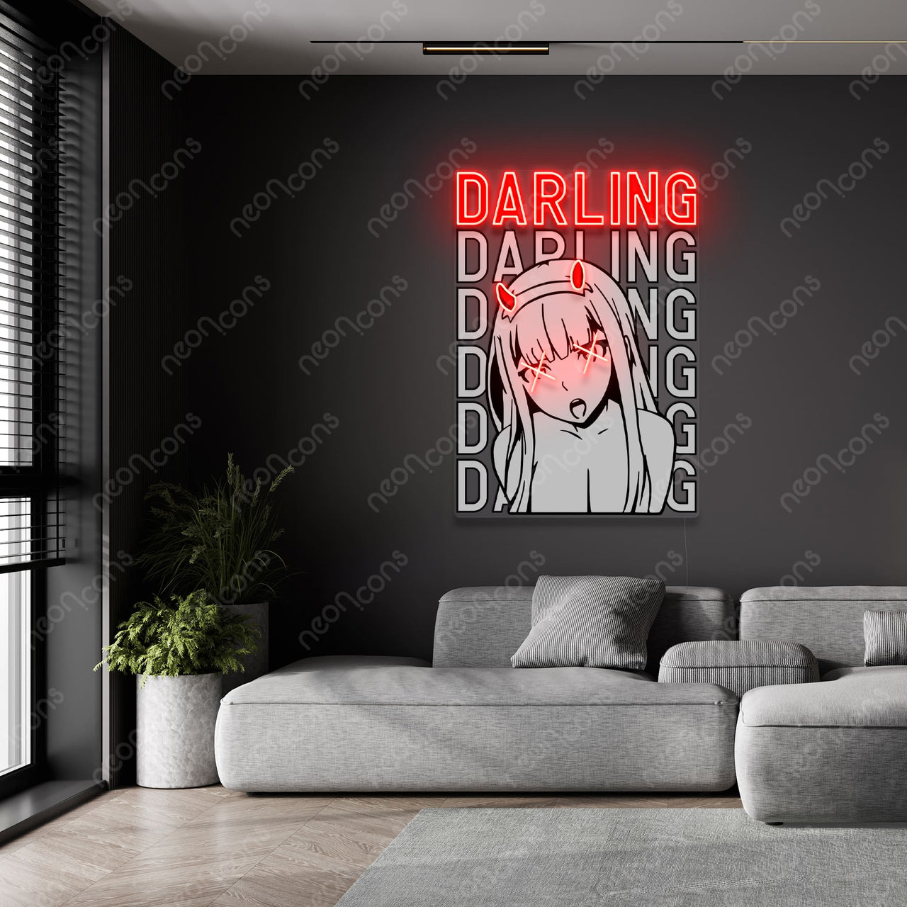 "Darling" LED Neon x Print by Neon Icons