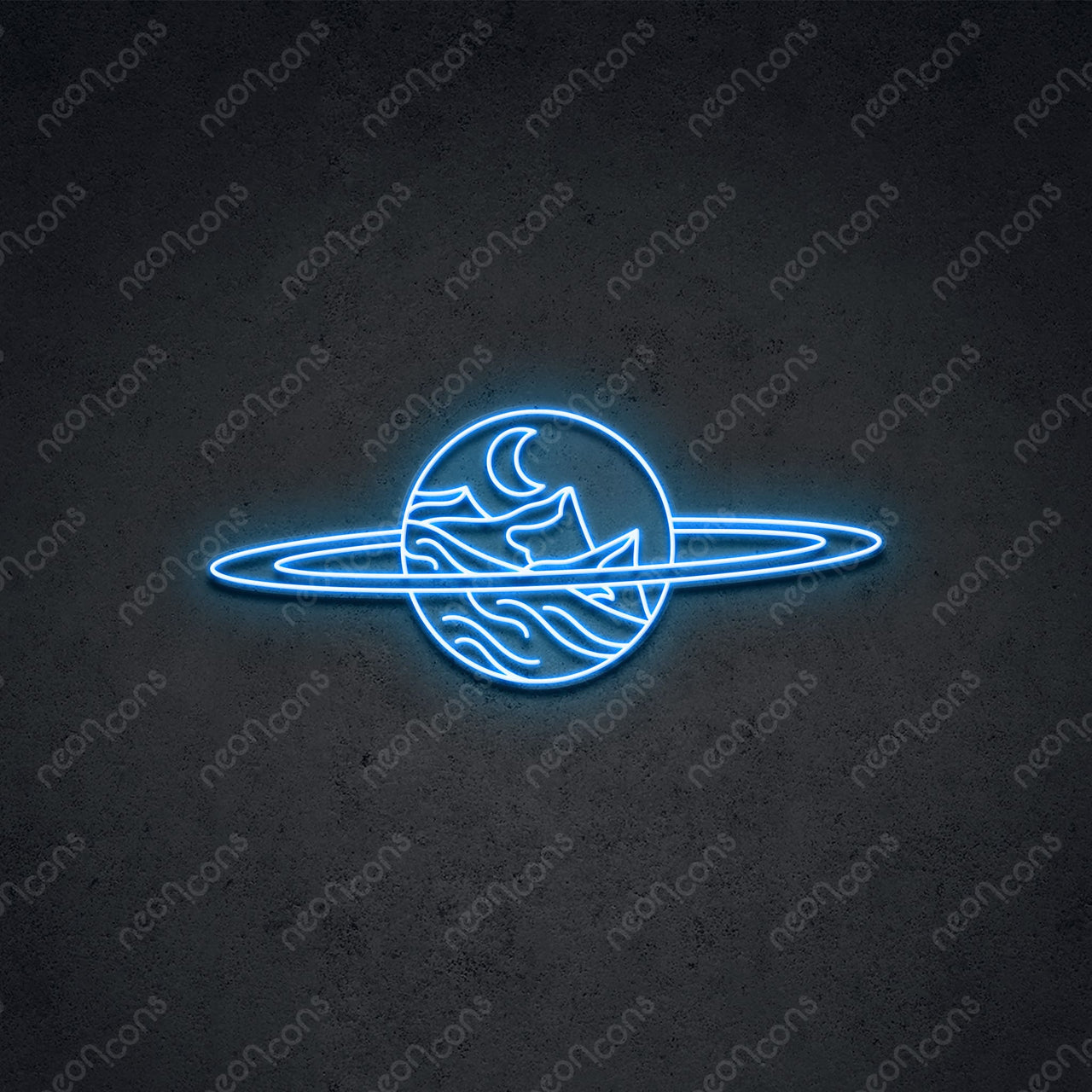 "Deserted Planet" LED Neon 60cm (2ft) / Ice Blue / LED Neon by Neon Icons