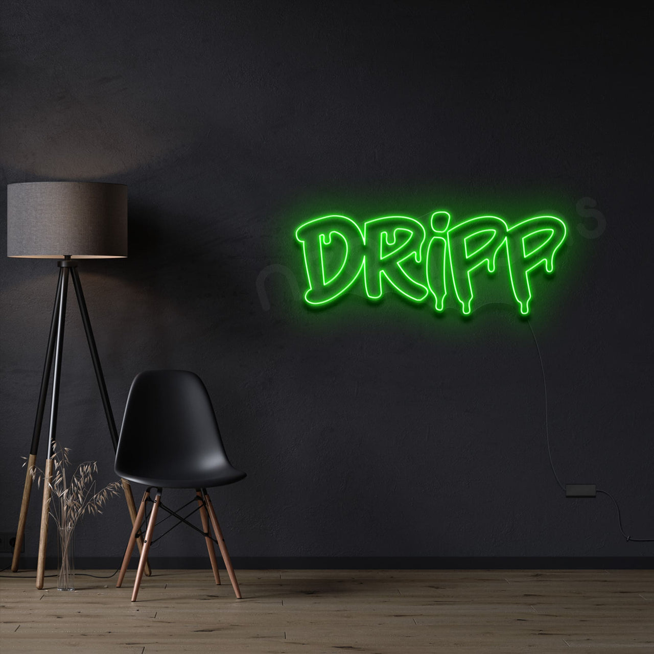 "Dripp" Neon Sign 60cm (2ft) / Green / LED by Neon Icons