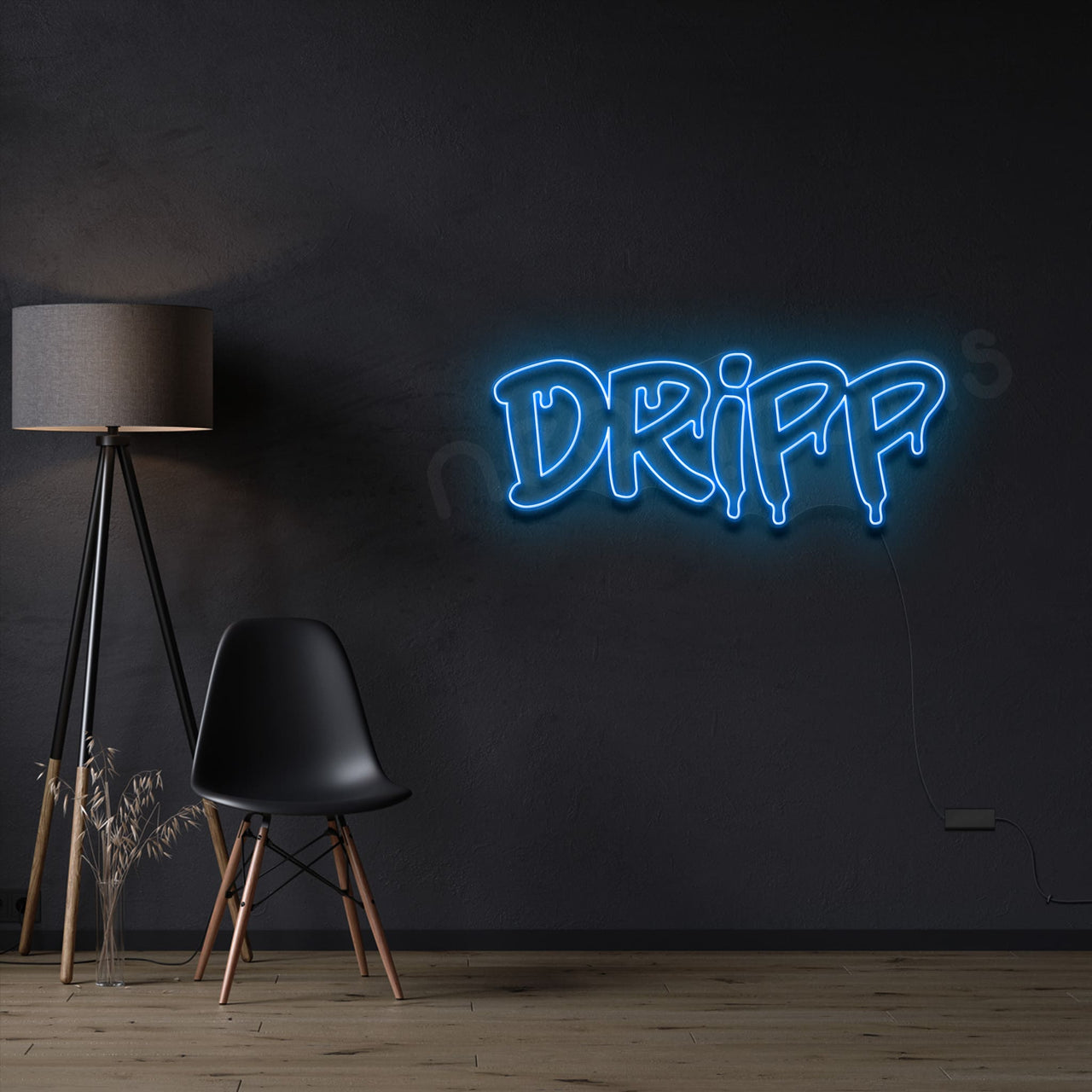 "Dripp" Neon Sign 60cm (2ft) / Ice Blue / LED by Neon Icons