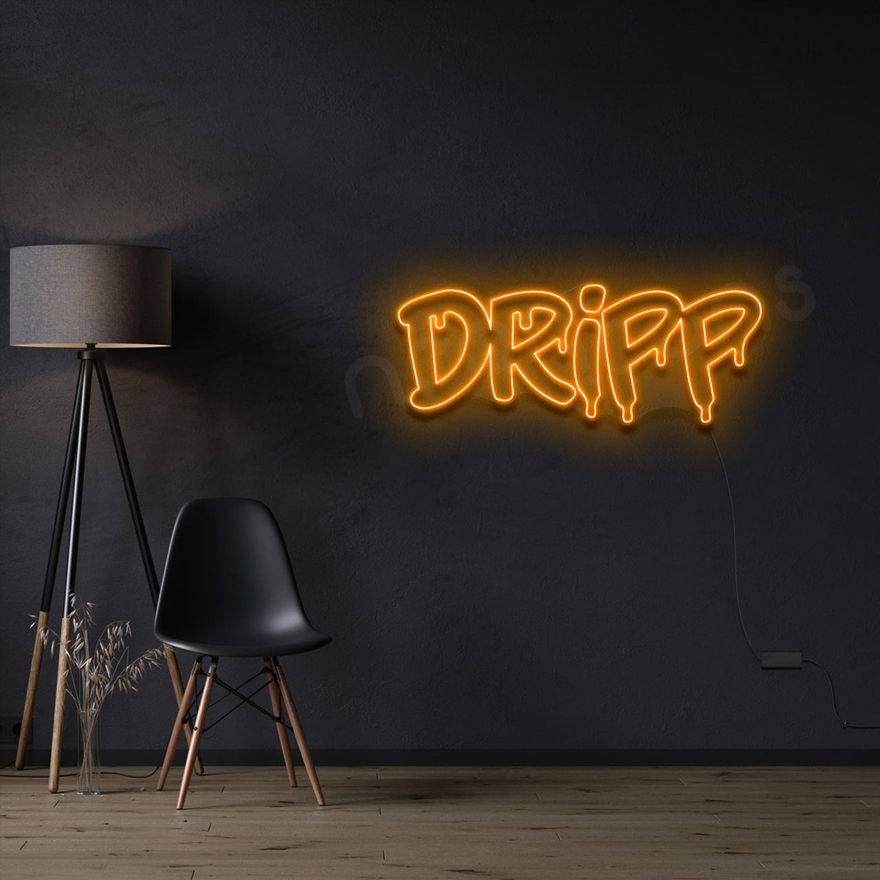 "Dripp" Neon Sign 60cm (2ft) / Orange / LED by Neon Icons