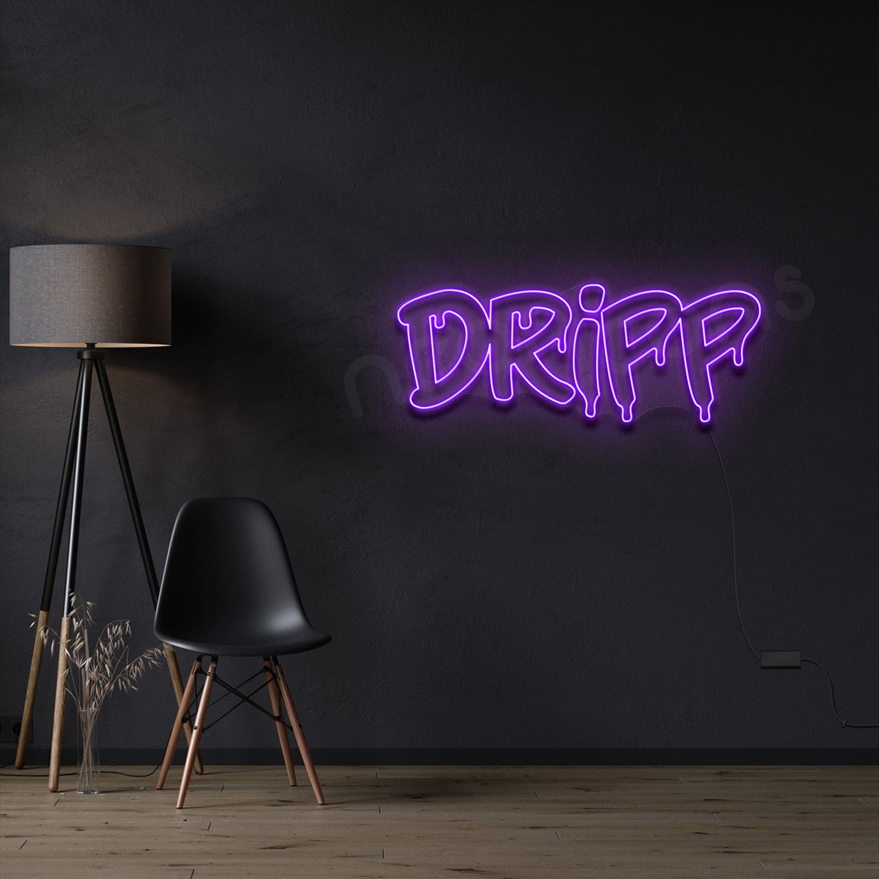 "Dripp" Neon Sign 60cm (2ft) / Purple / LED by Neon Icons