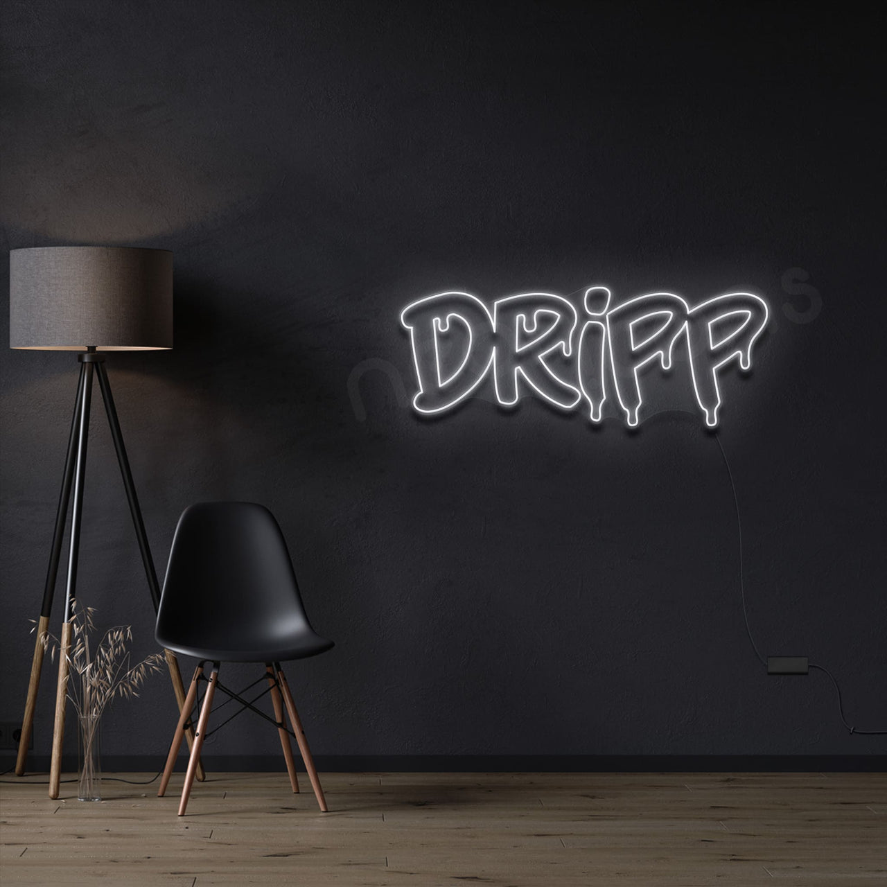 "Dripp" Neon Sign 60cm (2ft) / White / LED by Neon Icons