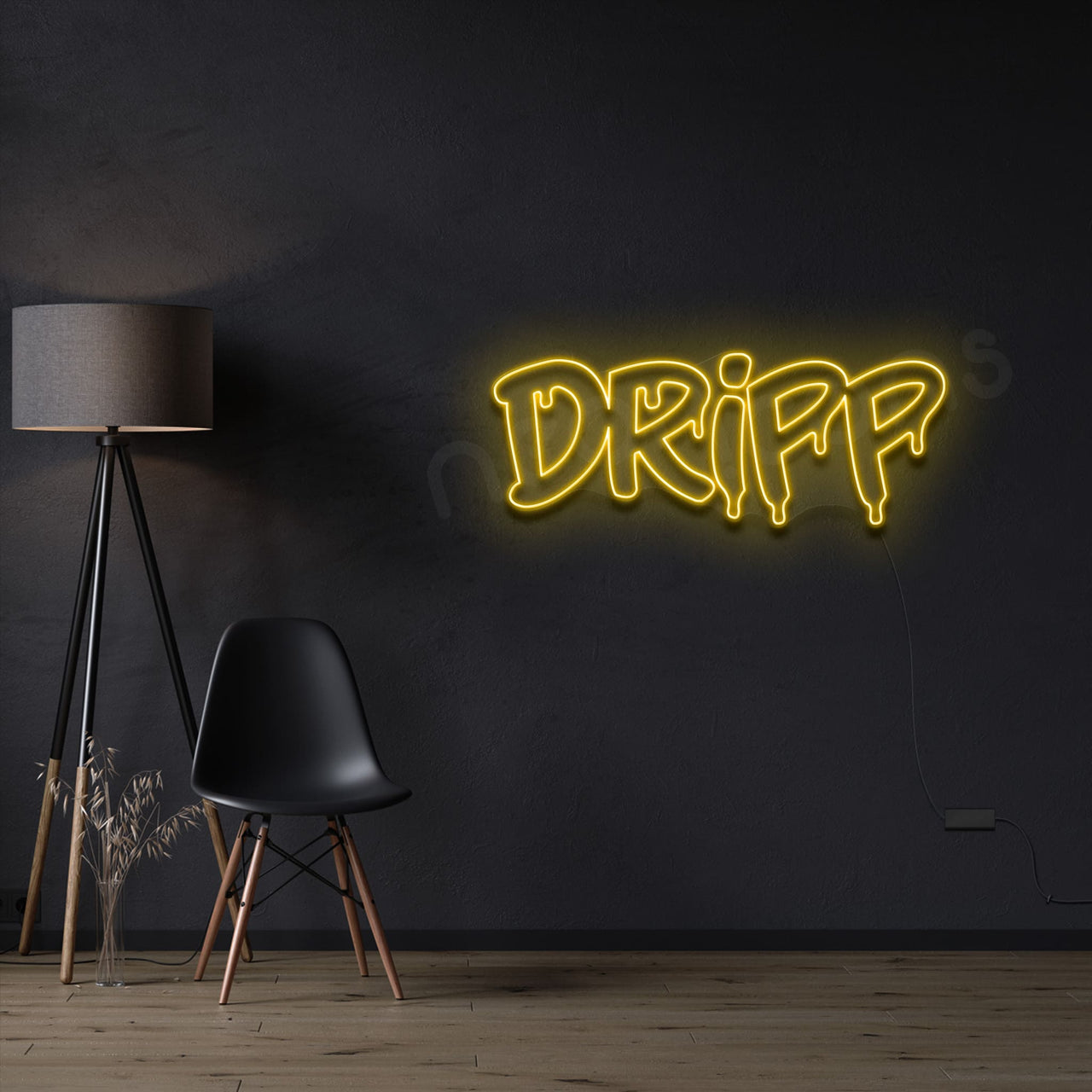 "Dripp" Neon Sign 60cm (2ft) / Yellow / LED by Neon Icons