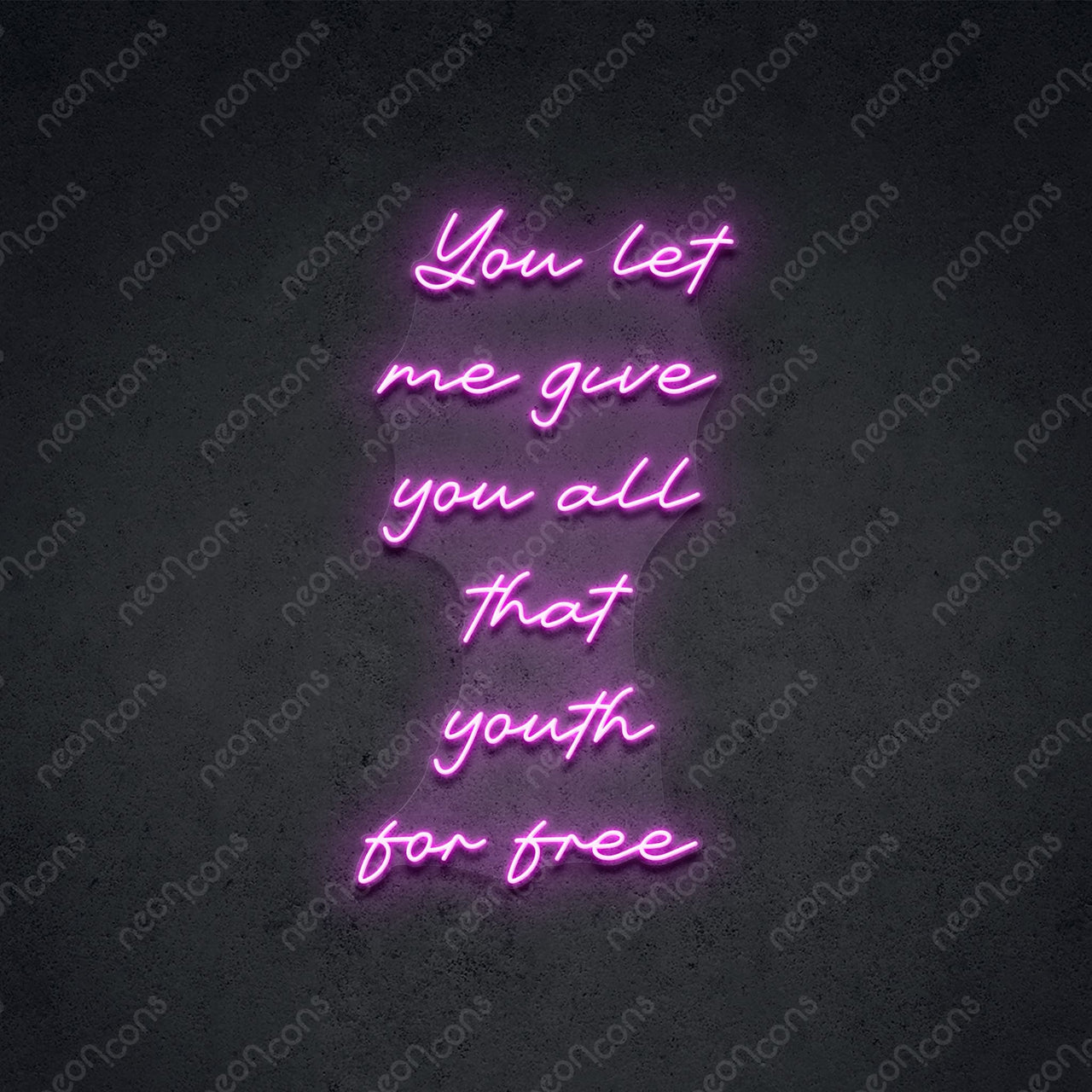 "Free Youth" Neon Sign 75cm (2.5ft) / Pink / LED Neon by Neon Icons