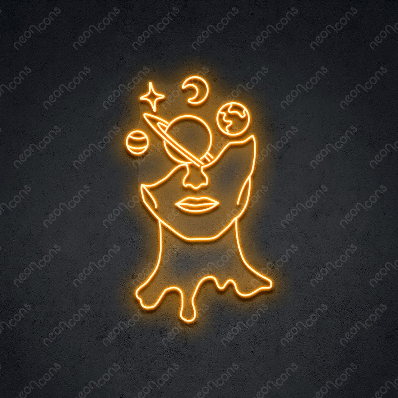 "Galaxy Brain" LED Neon 60cm (2ft) / Orange / LED Neon by Neon Icons