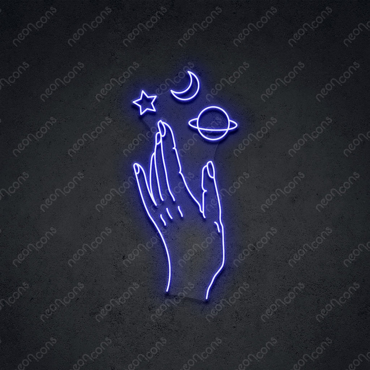 "Galaxy Hand" LED Neon 60cm (2ft) / Blue / LED Neon by Neon Icons