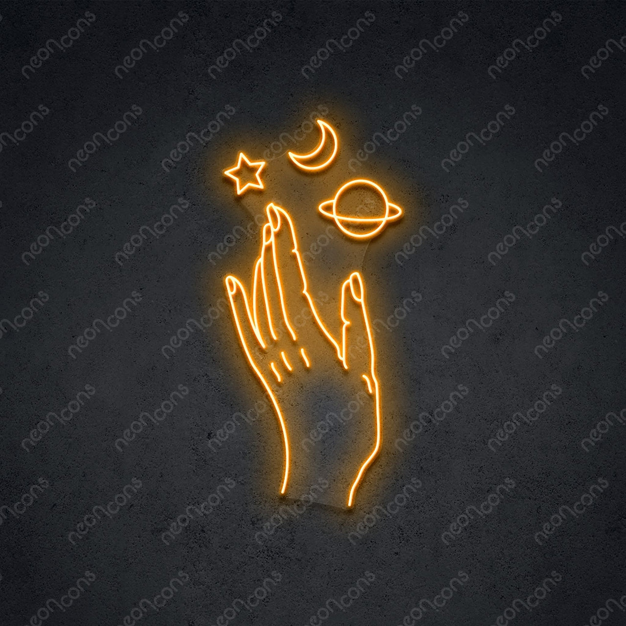 "Galaxy Hand" LED Neon 60cm (2ft) / Orange / LED Neon by Neon Icons