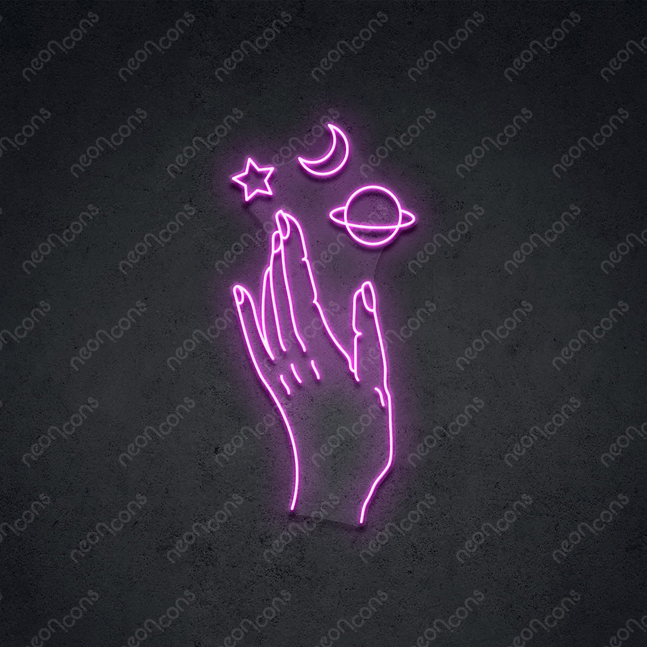 "Galaxy Hand" LED Neon 60cm (2ft) / Pink / LED Neon by Neon Icons