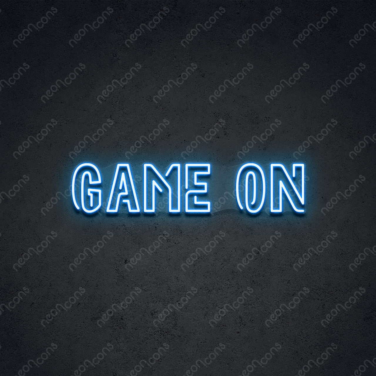 "Game On" Neon Sign 2ft x 0.55ft / Ice Blue / LED Neon by Neon Icons