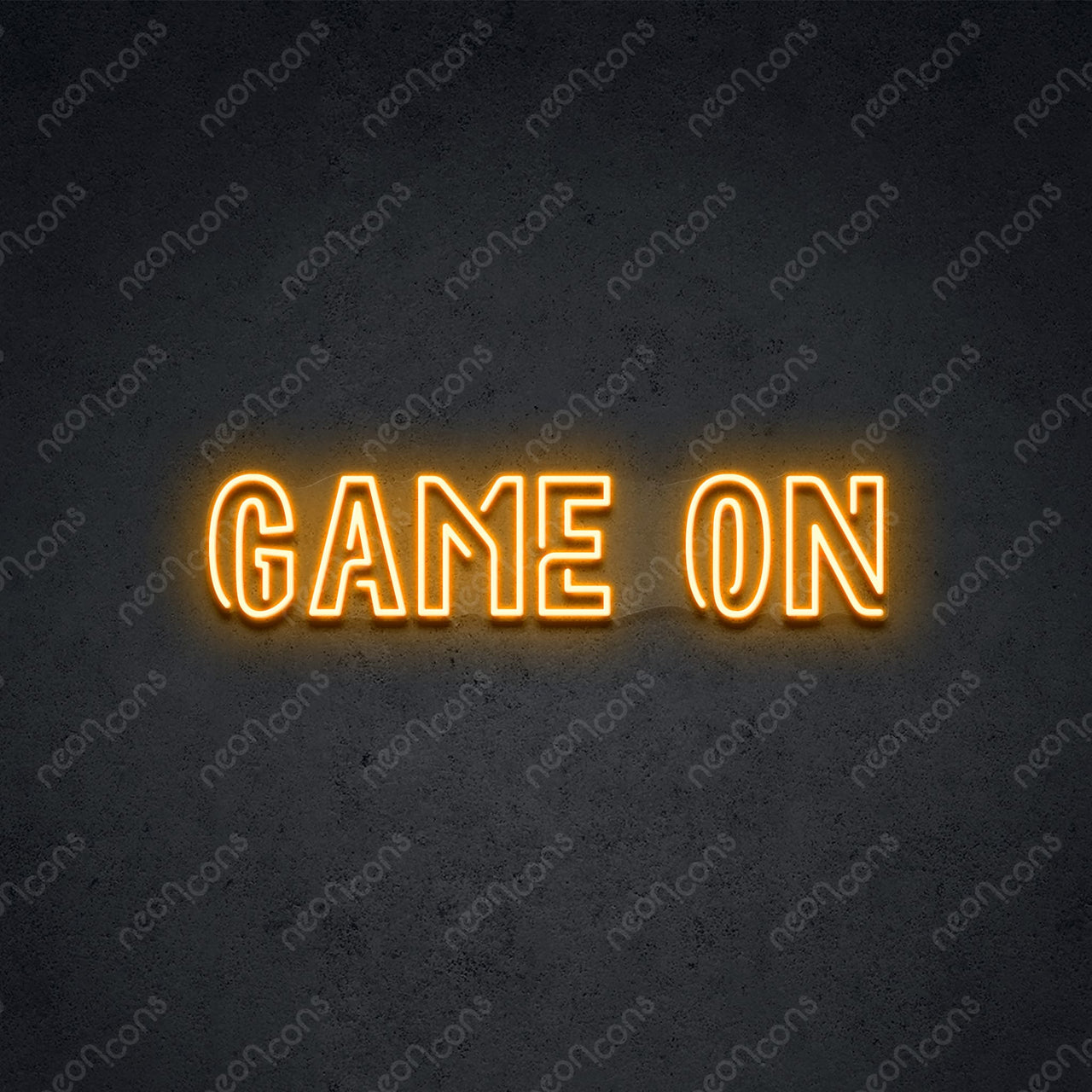 "Game On" Neon Sign 2ft x 0.55ft / Orange / LED Neon by Neon Icons
