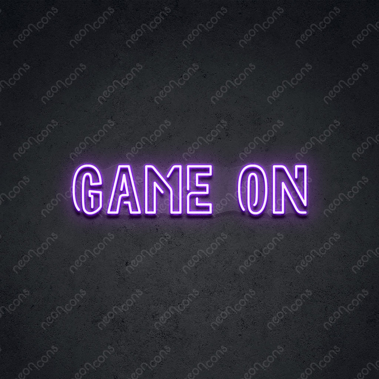 "Game On" Neon Sign 2ft x 0.55ft / Purple / LED Neon by Neon Icons