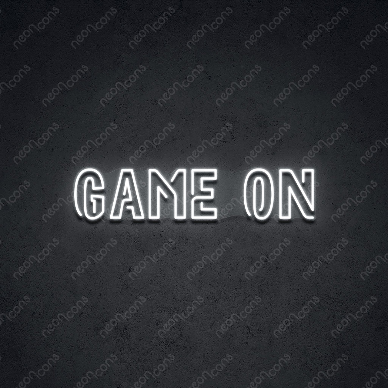 "Game On" Neon Sign 2ft x 0.55ft / White / LED Neon by Neon Icons