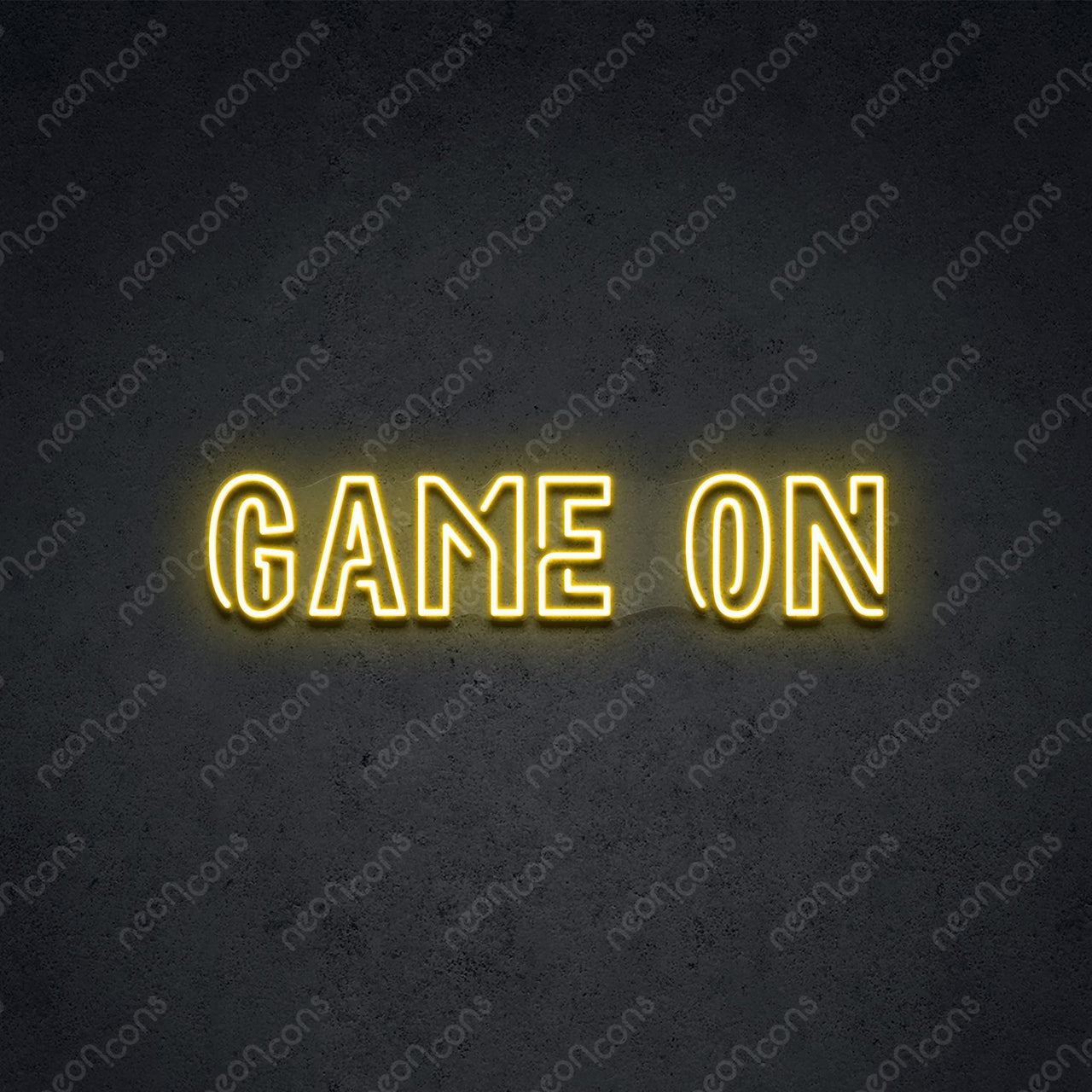 "Game On" Neon Sign 2ft x 0.55ft / Yellow / LED Neon by Neon Icons