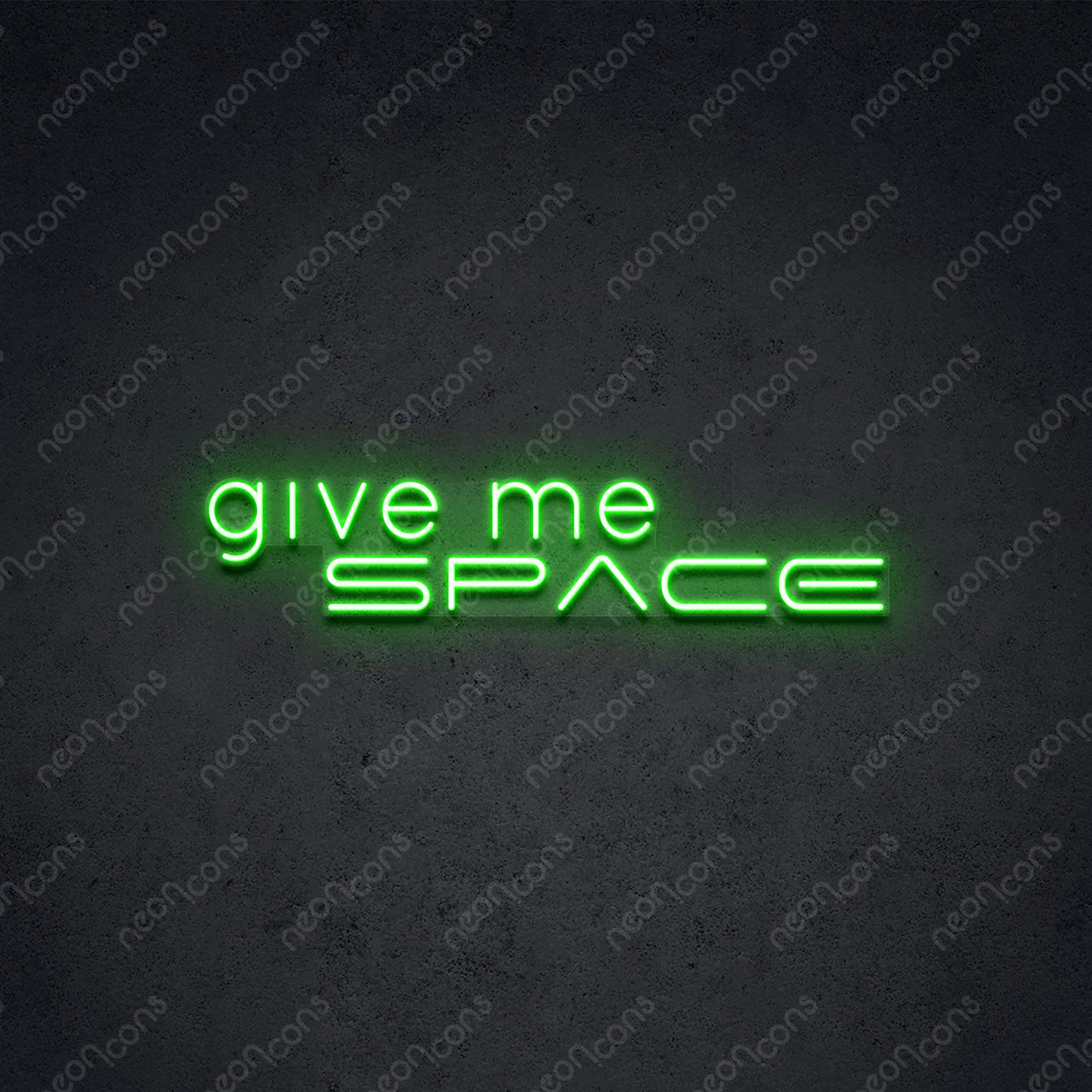 "Give Me Space" Neon Sign 60cm (2ft) / Green / LED Neon by Neon Icons