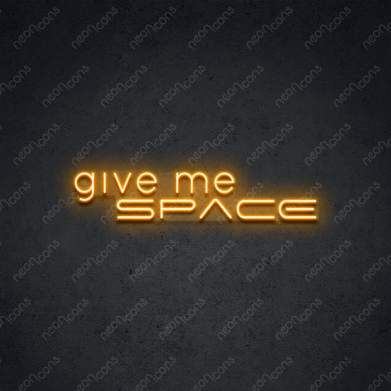 "Give Me Space" Neon Sign 60cm (2ft) / Orange / LED Neon by Neon Icons