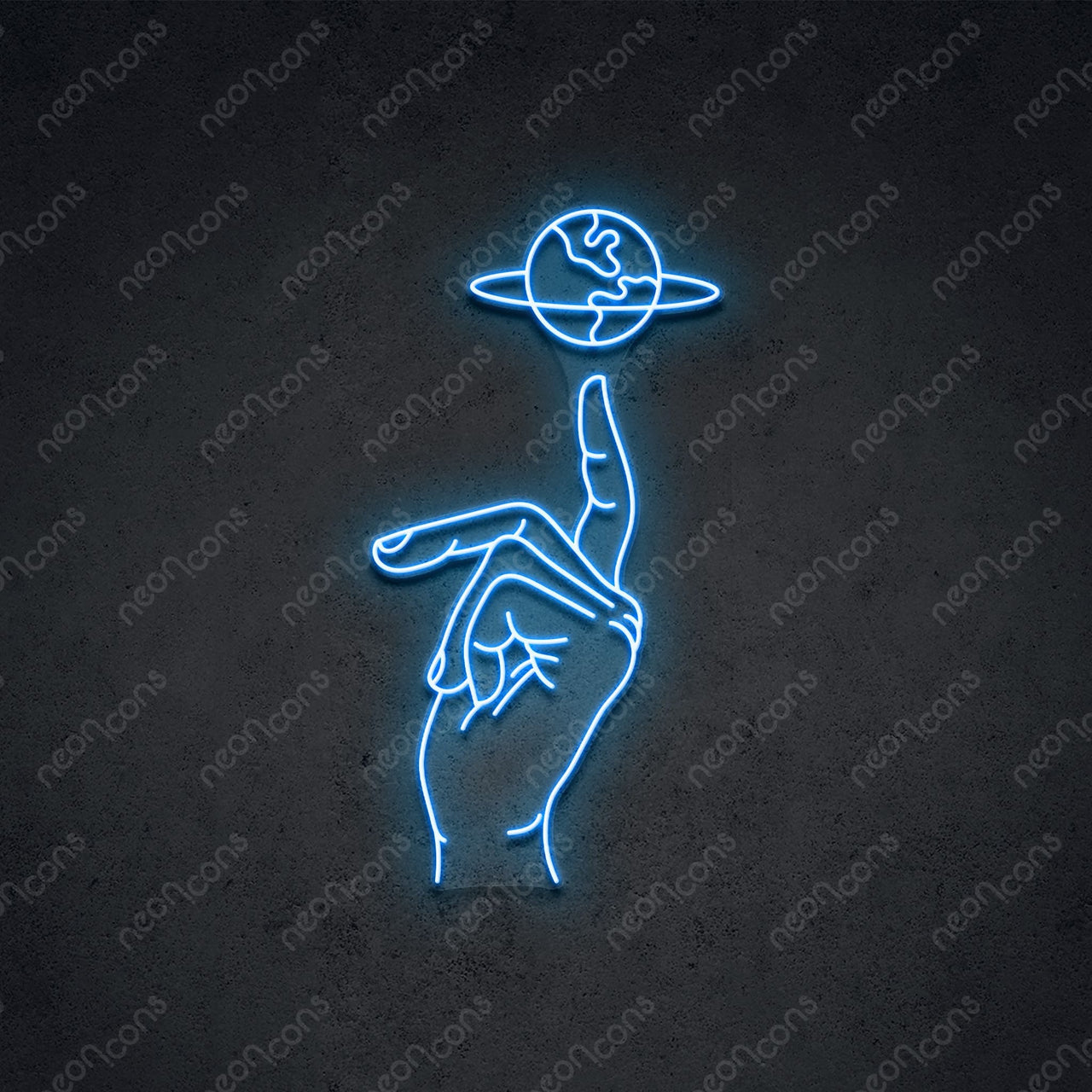 "Hand of Creation" LED Neon 60cm (2ft) / Ice Blue / LED Neon by Neon Icons