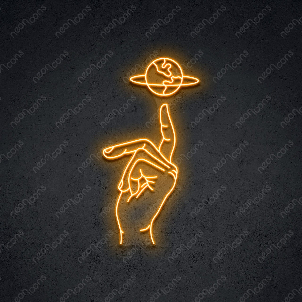 "Hand of Creation" LED Neon 60cm (2ft) / Orange / LED Neon by Neon Icons