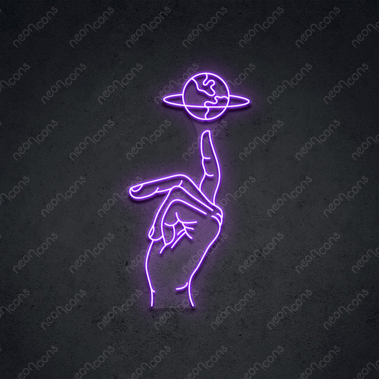 "Hand of Creation" LED Neon 60cm (2ft) / Purple / LED Neon by Neon Icons