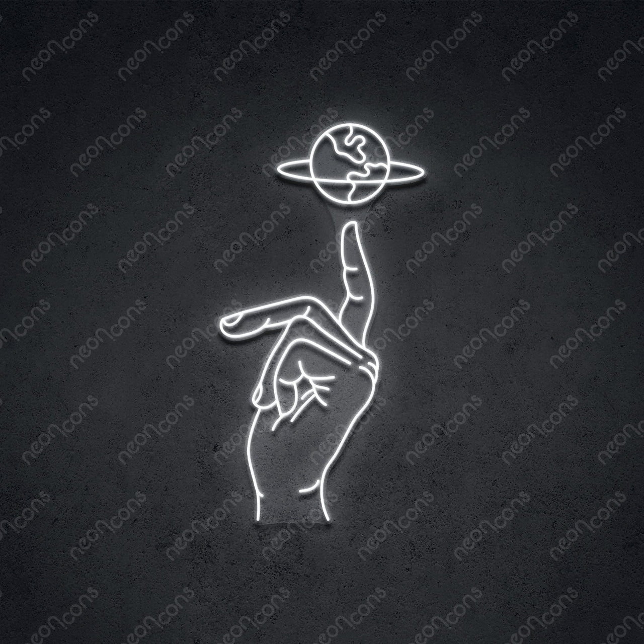 "Hand of Creation" LED Neon 60cm (2ft) / White / LED Neon by Neon Icons