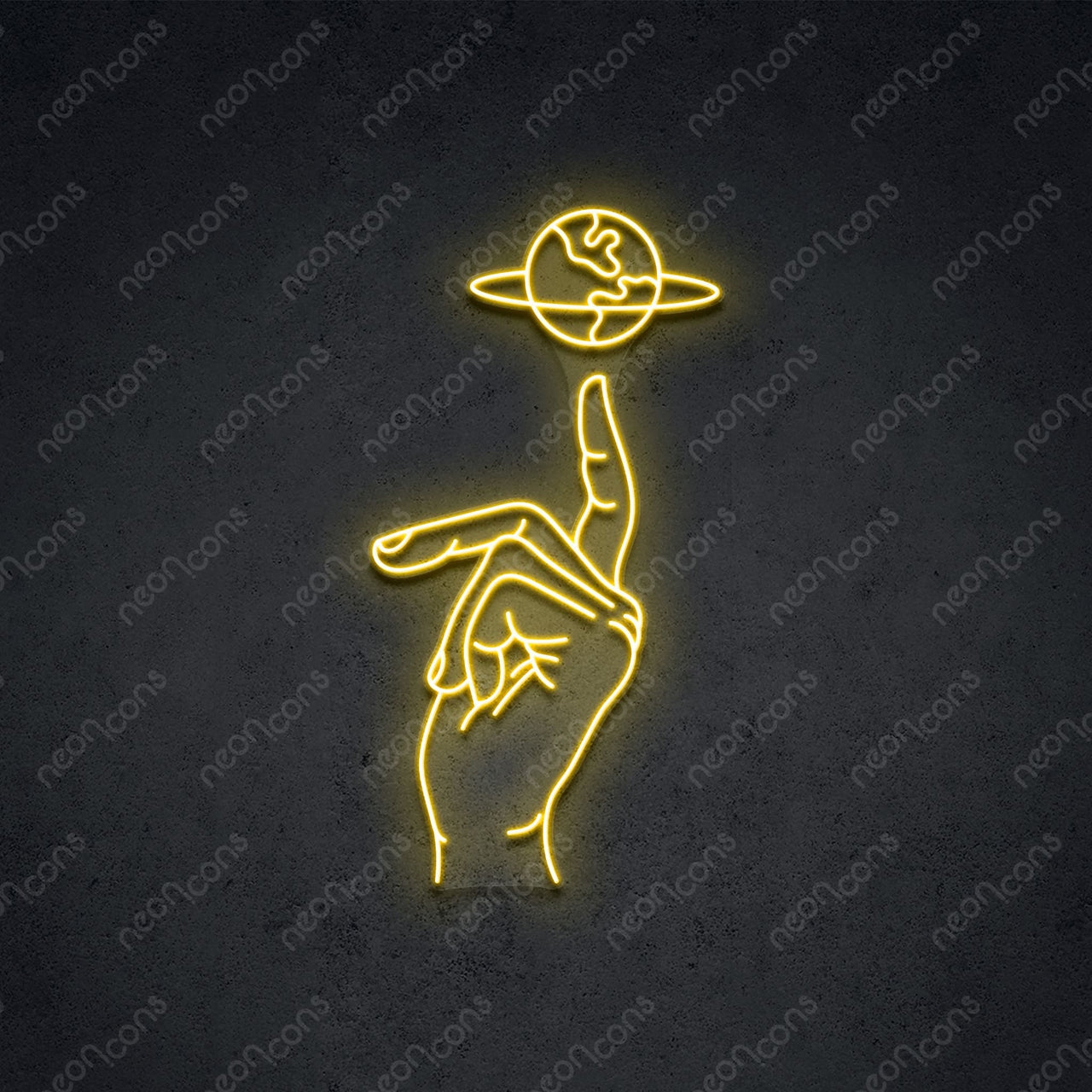 "Hand of Creation" LED Neon 60cm (2ft) / Yellow / LED Neon by Neon Icons