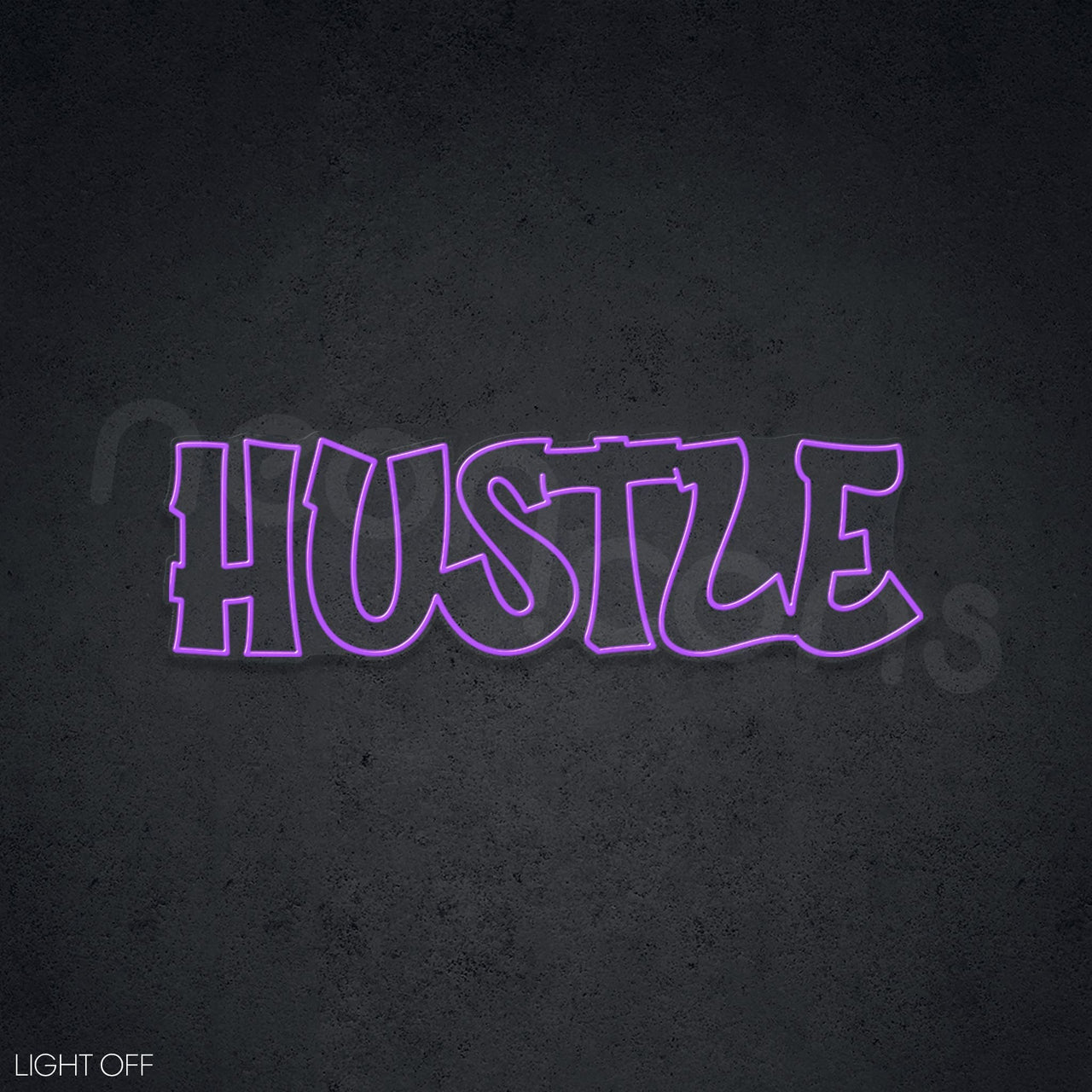 "Hustle" Neon Sign by Neon Icons