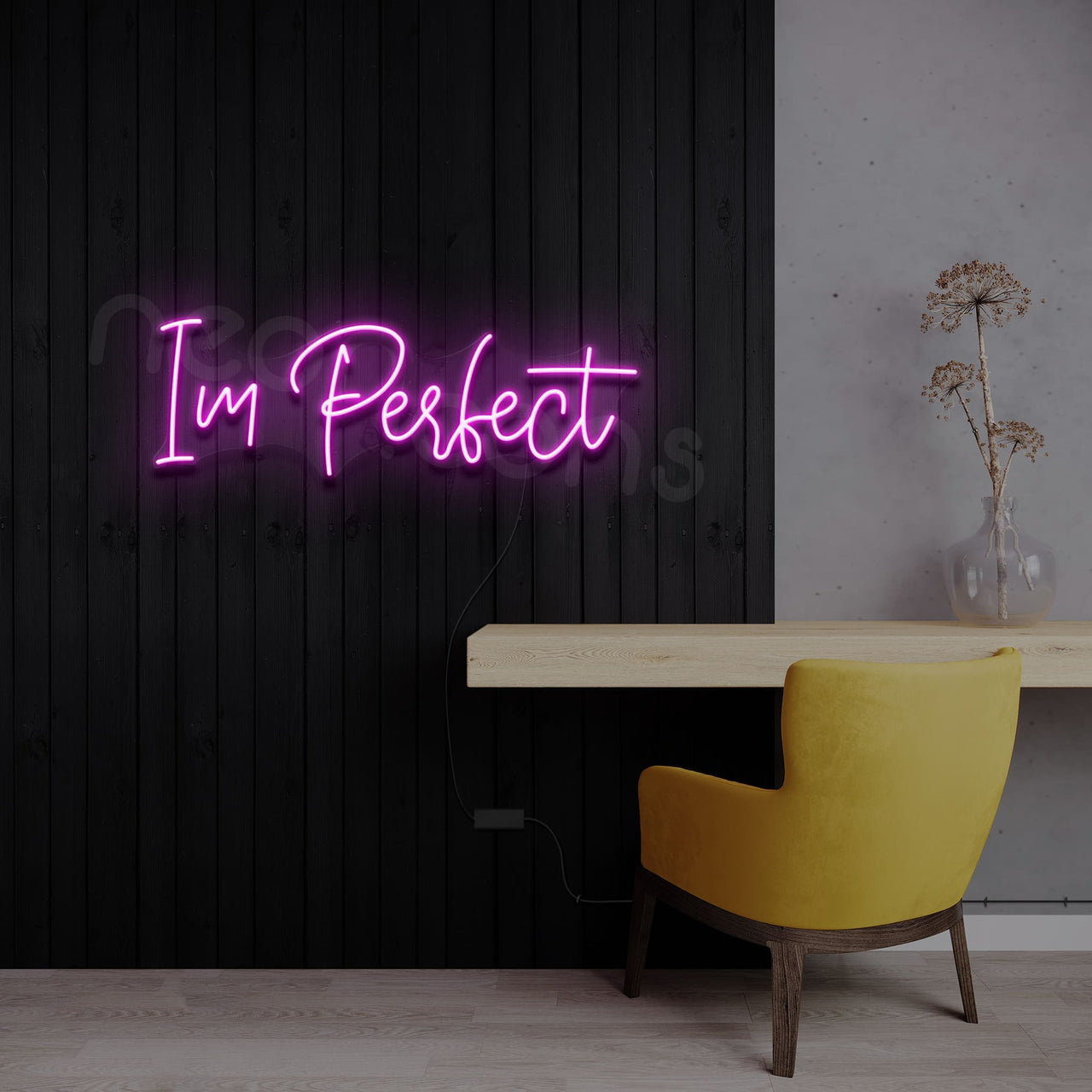 "Im Perfect" Neon Sign 150cm (5ft) / Pink / LED by Neon Icons