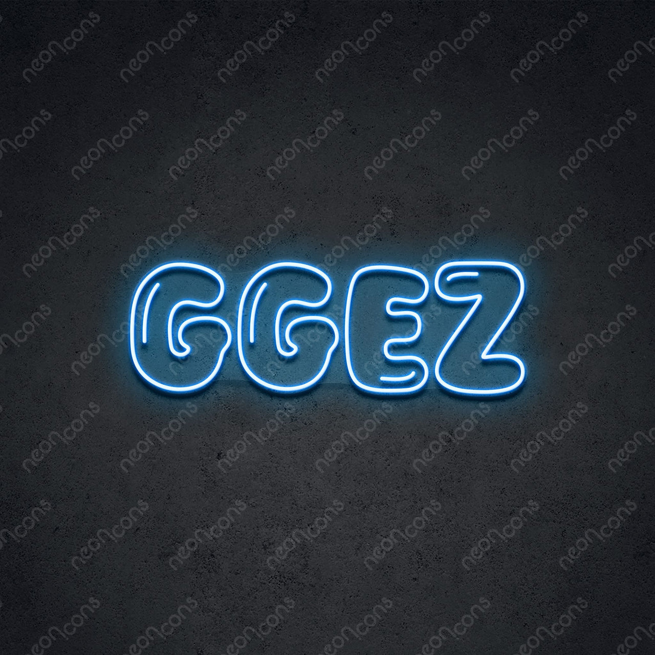 'Inflated GGEZ' Neon Sign 45cm (1.5ft) / Ice Blue / LED by Neon Icons