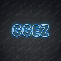 Thumbnail for 'Inflated GGEZ' Neon Sign 45cm (1.5ft) / Ice Blue / LED by Neon Icons
