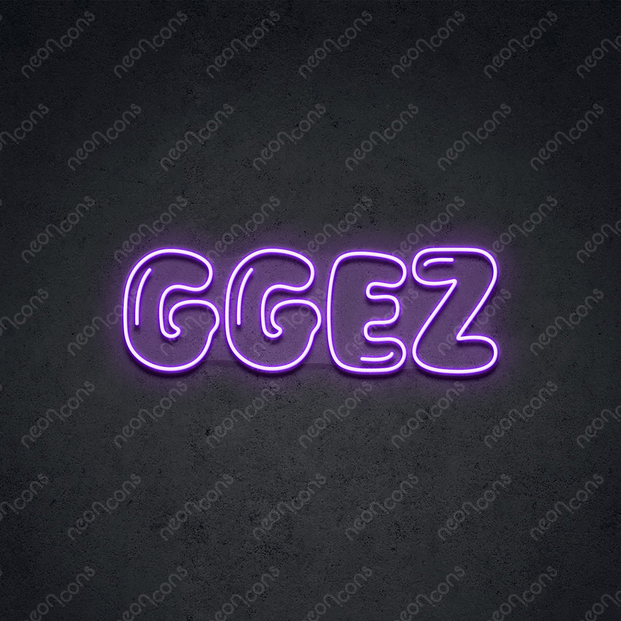 'Inflated GGEZ' Neon Sign 45cm (1.5ft) / Purple / LED by Neon Icons