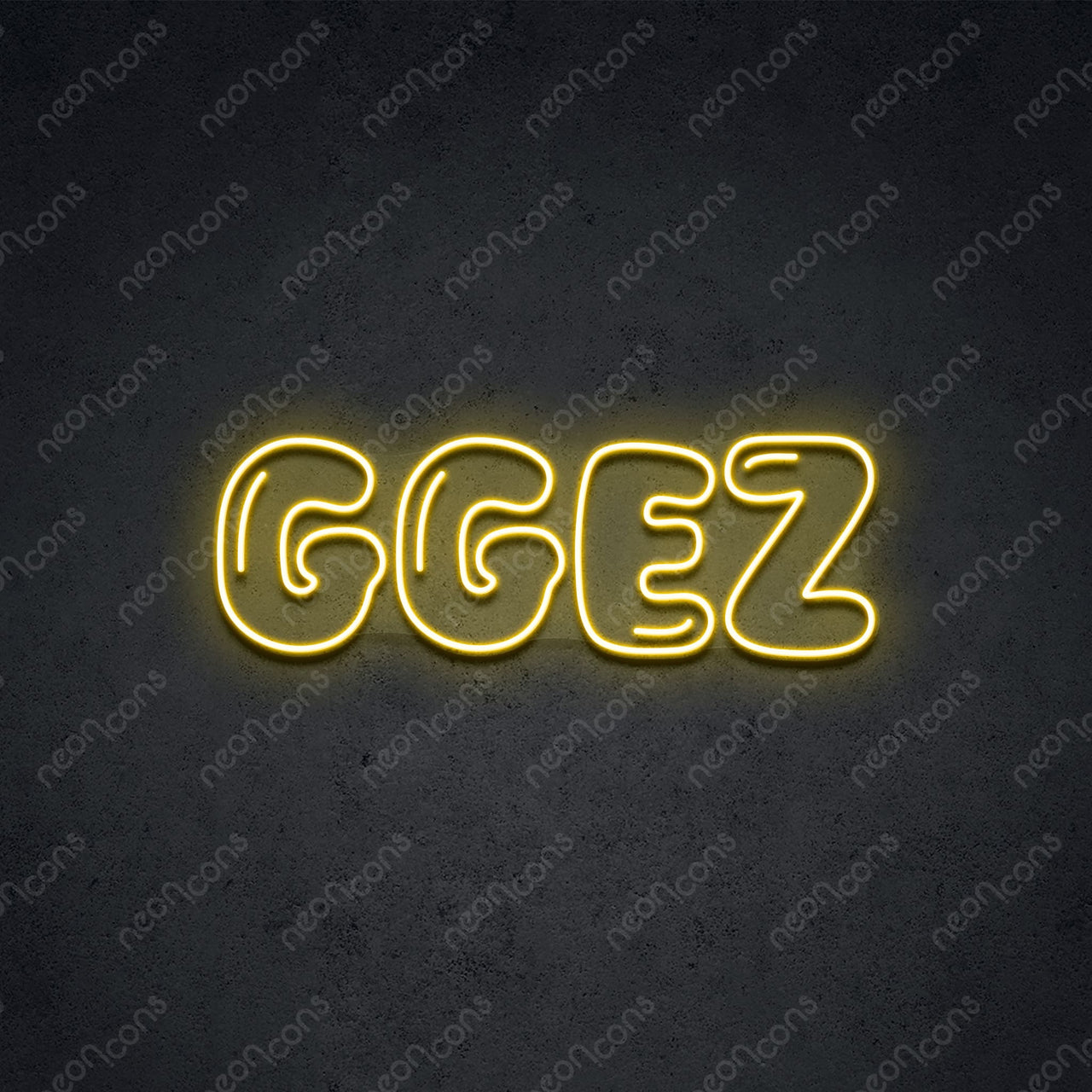 'Inflated GGEZ' Neon Sign 45cm (1.5ft) / Yellow / LED by Neon Icons