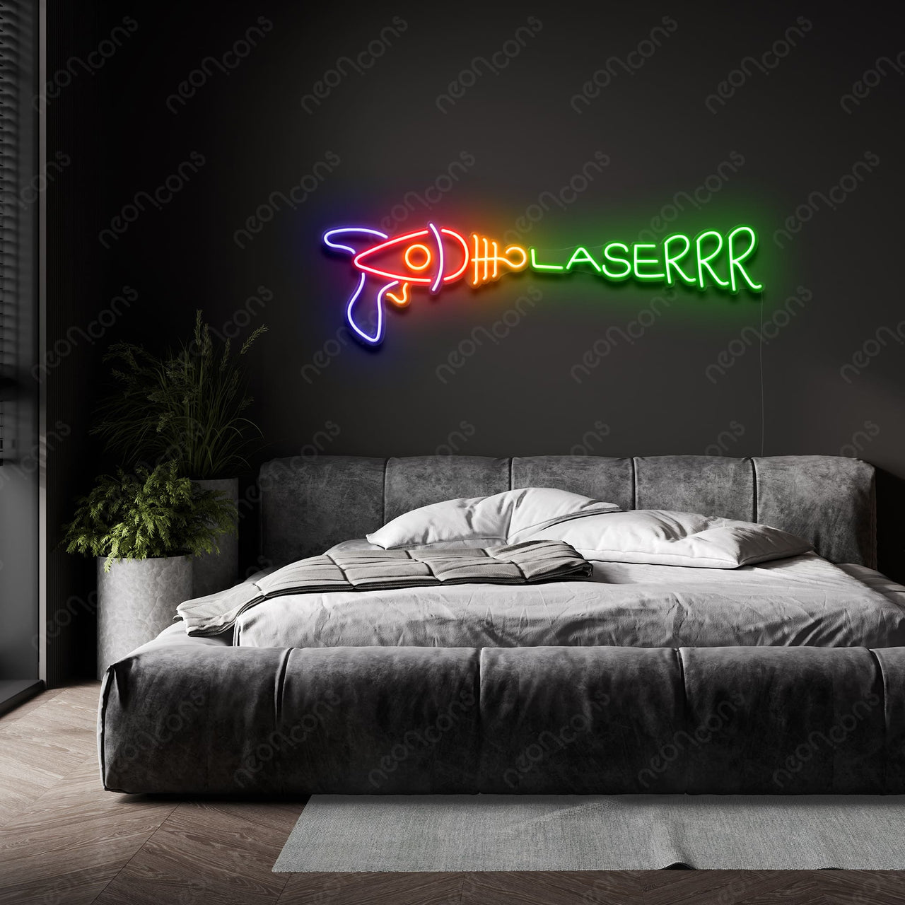 "Laserrr" Neon Sign by Neon Icons