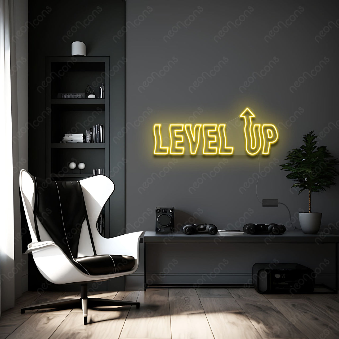 'Level Up' Neon Sign by Neon Icons