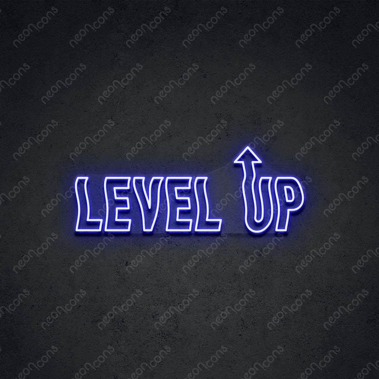 'Level Up' Neon Sign 45cm (1.5ft) / Blue / LED by Neon Icons