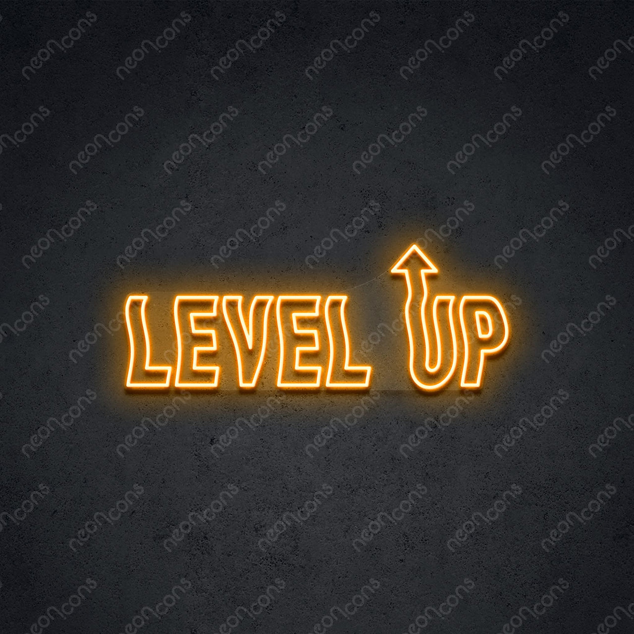 'Level Up' Neon Sign 45cm (1.5ft) / Orange / LED by Neon Icons