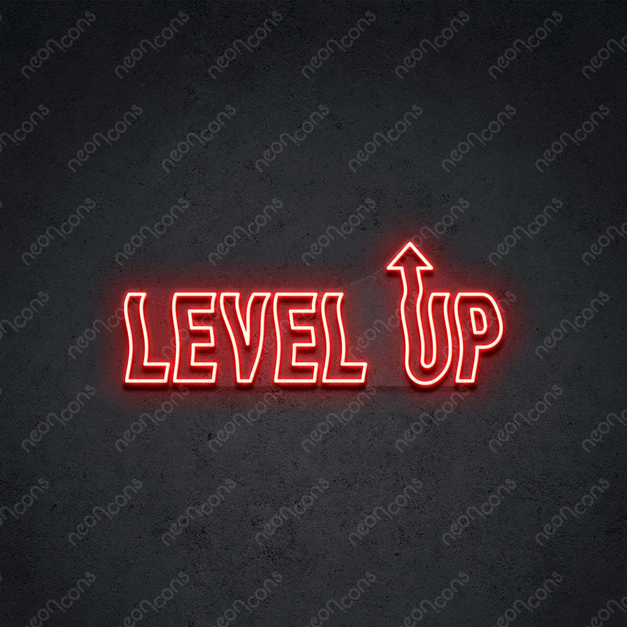 'Level Up' Neon Sign 45cm (1.5ft) / Red / LED by Neon Icons