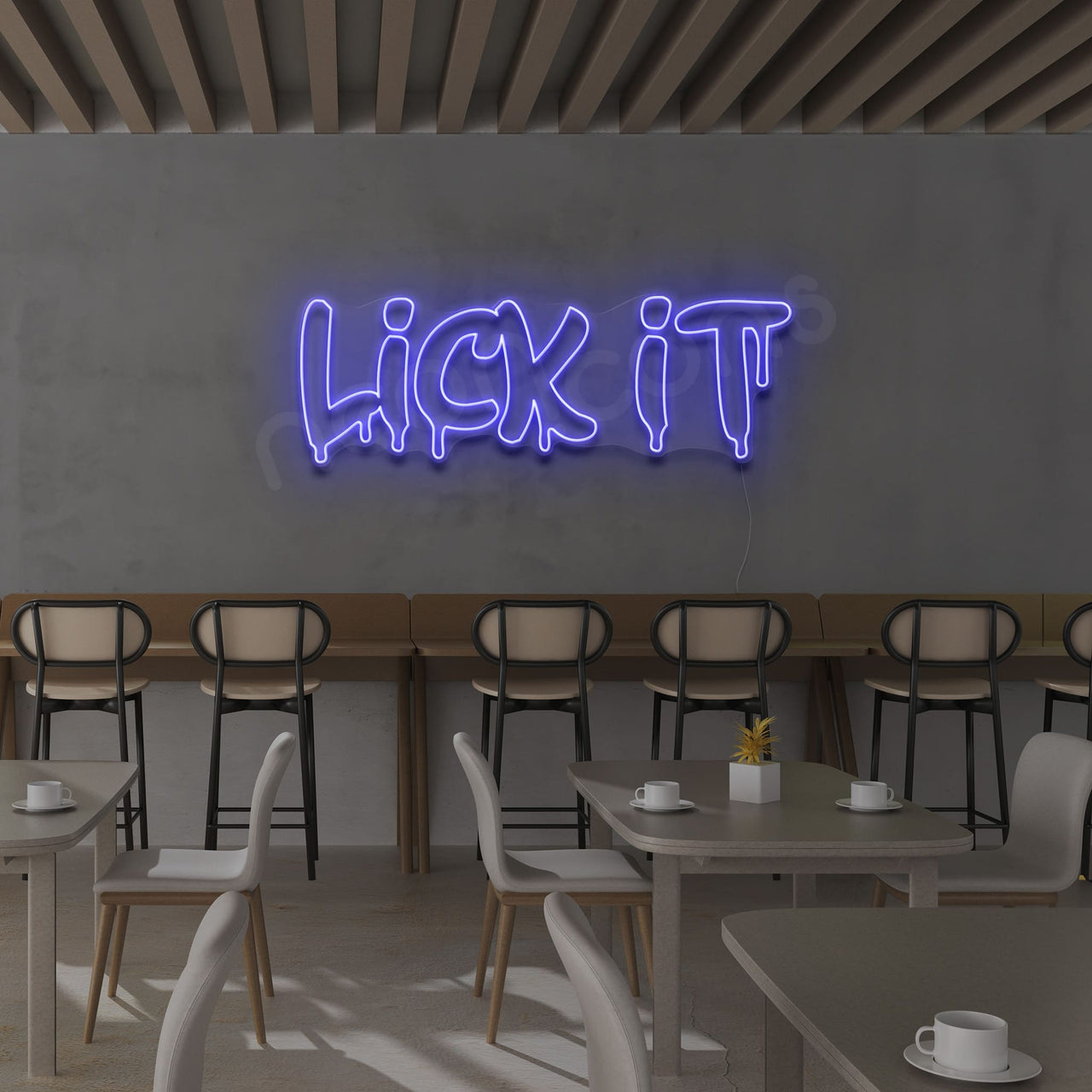 "Lick It" Neon Sign 60cm (2ft) / Blue / LED by Neon Icons