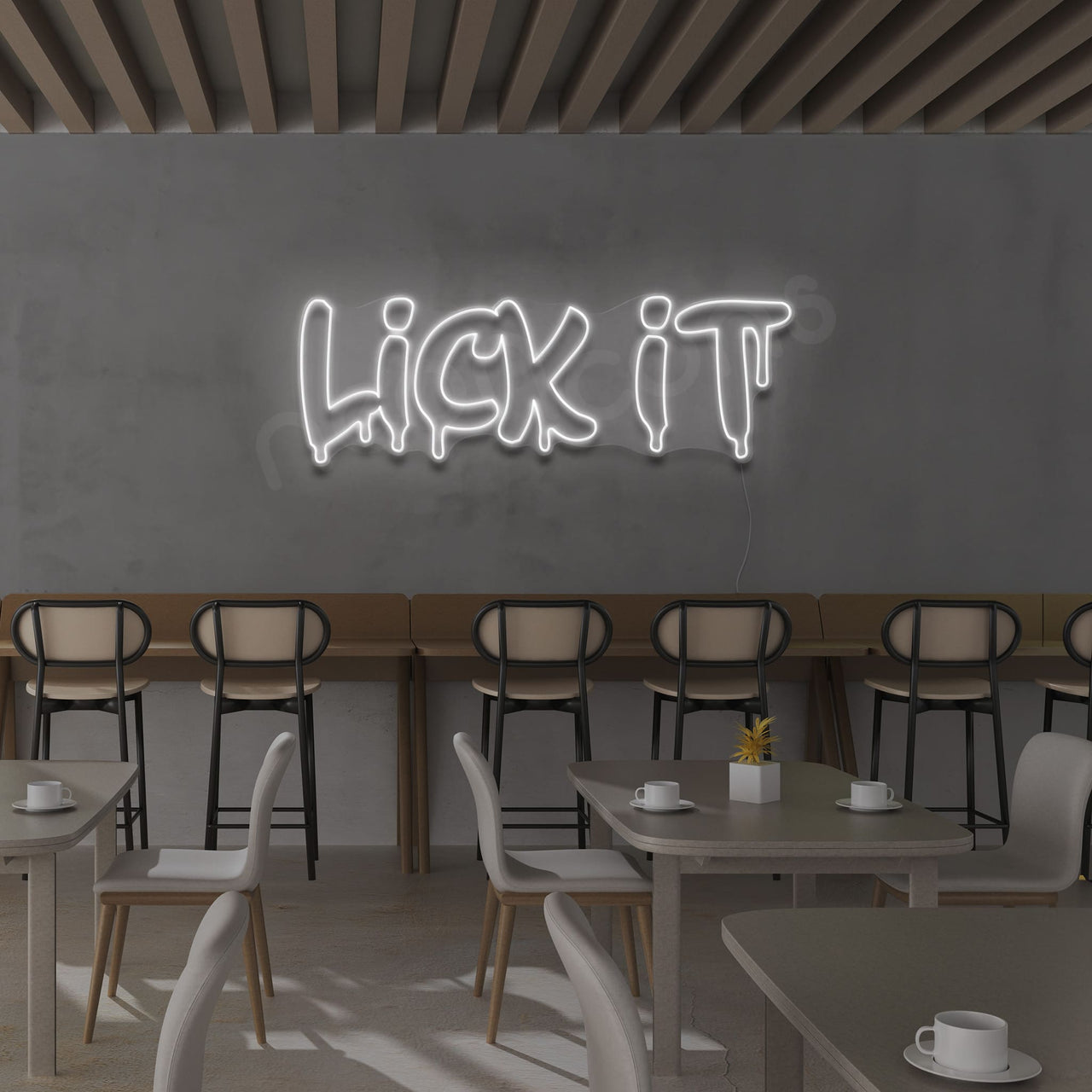 "Lick It" Neon Sign 60cm (2ft) / White / LED by Neon Icons