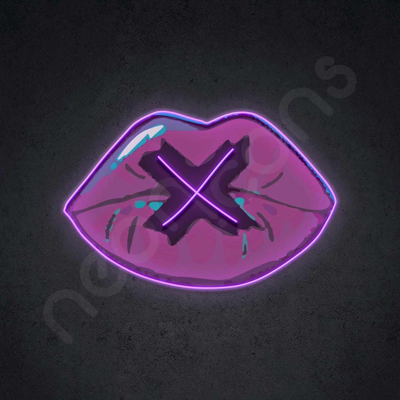 "My Lips Are Sealed" Neon x Acrylic Artwork by Neon Icons