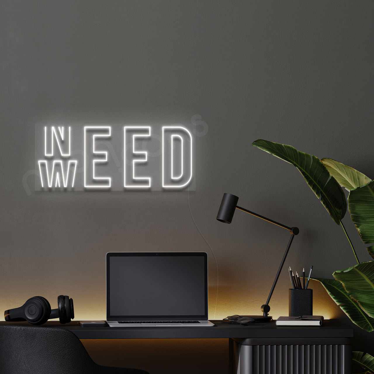 "Need Weed" Neon Sign 60cm (2ft) / White / LED by Neon Icons