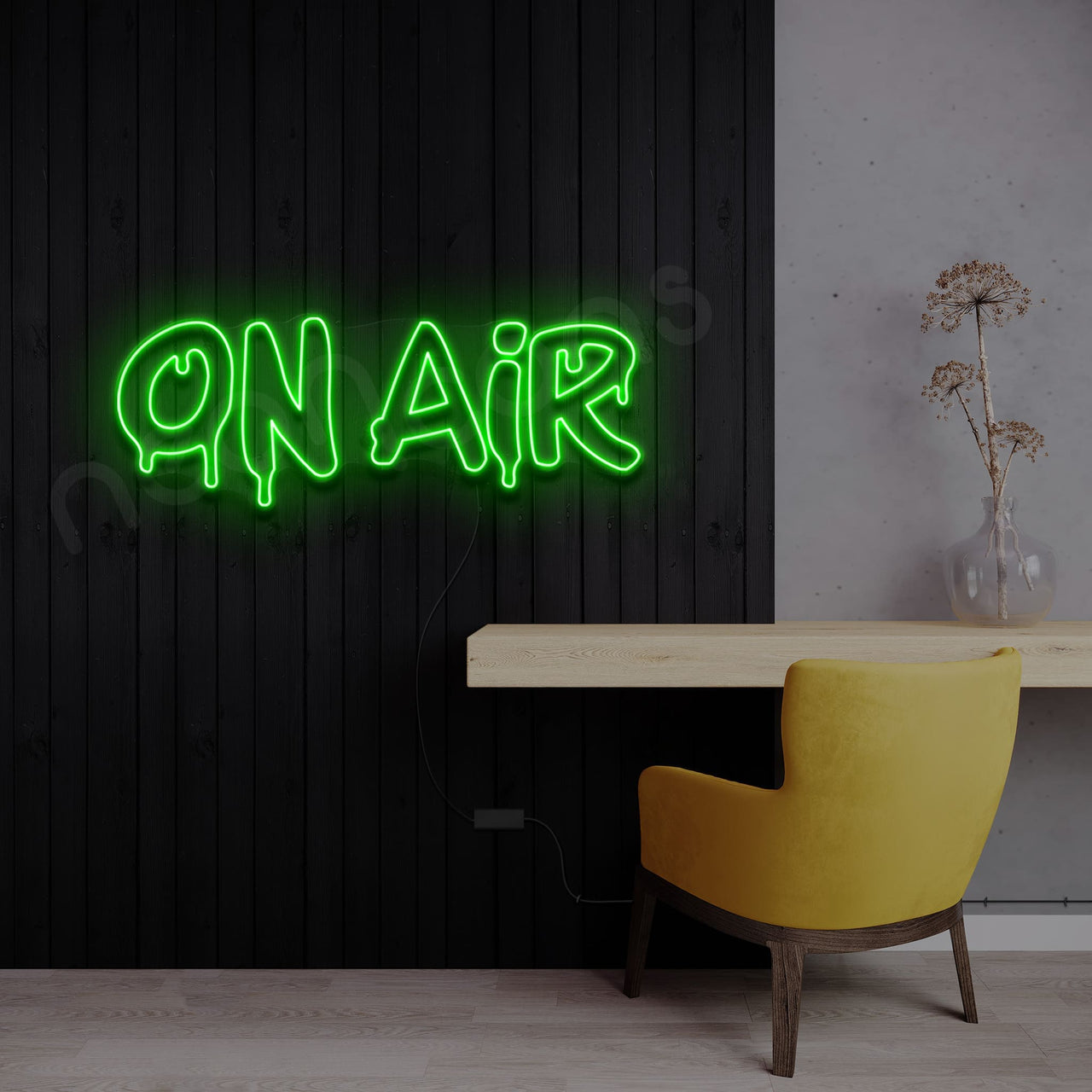 "On Air" Neon Sign 60cm (2ft) / Green / LED by Neon Icons